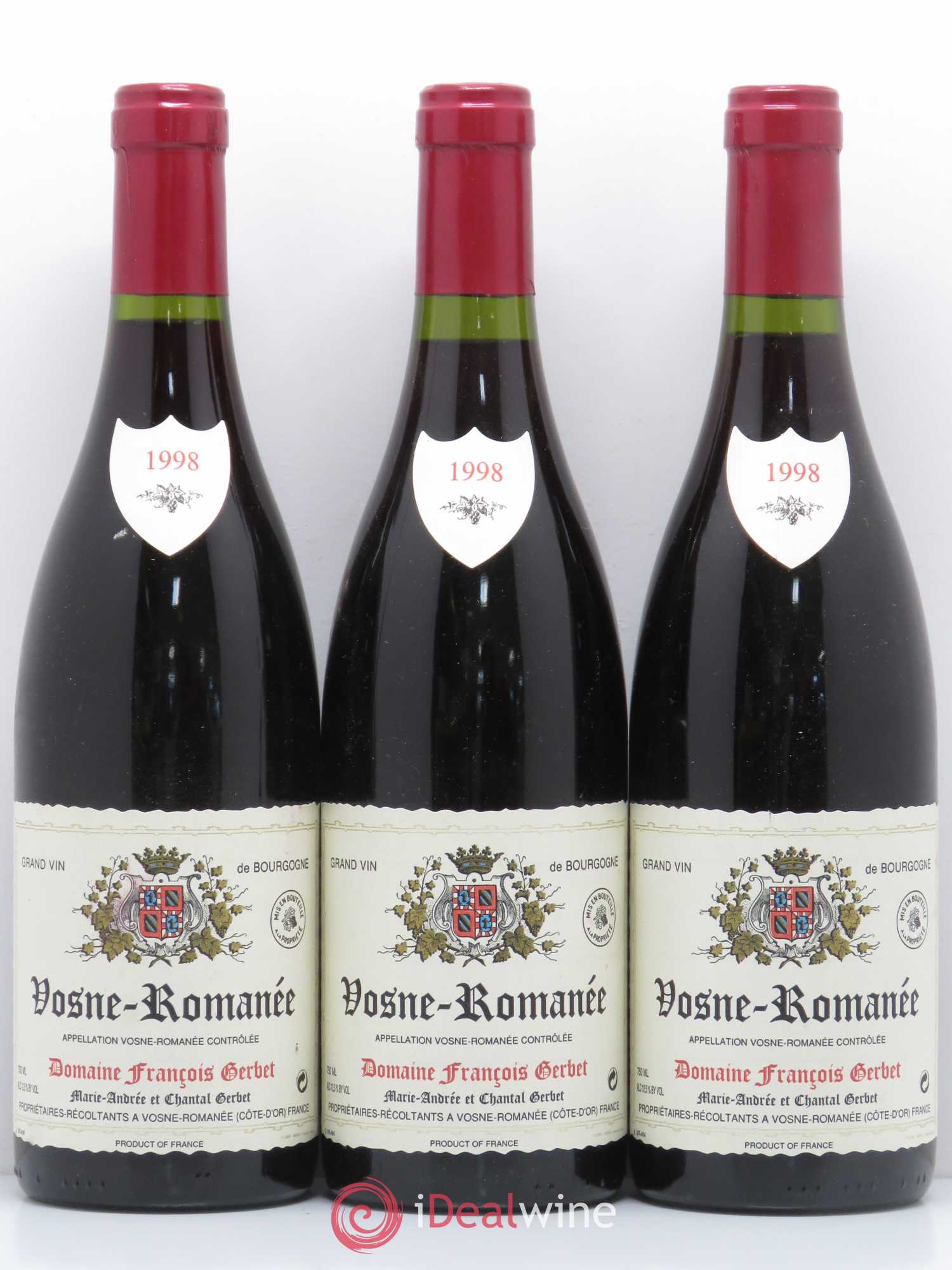 Vosne-Romanée Francois Gerbet 1998 - Posten von 3 Flaschen - 0