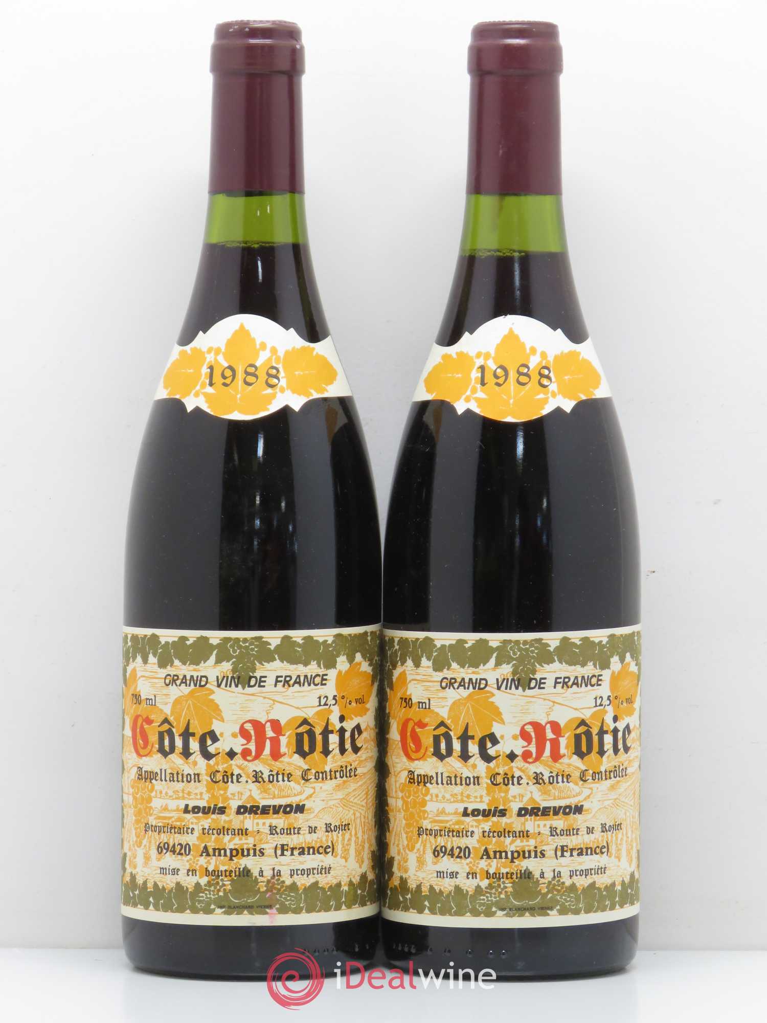 Côte-Rôtie Louis Drevon 1988 - Lot de 2 bouteilles - 0