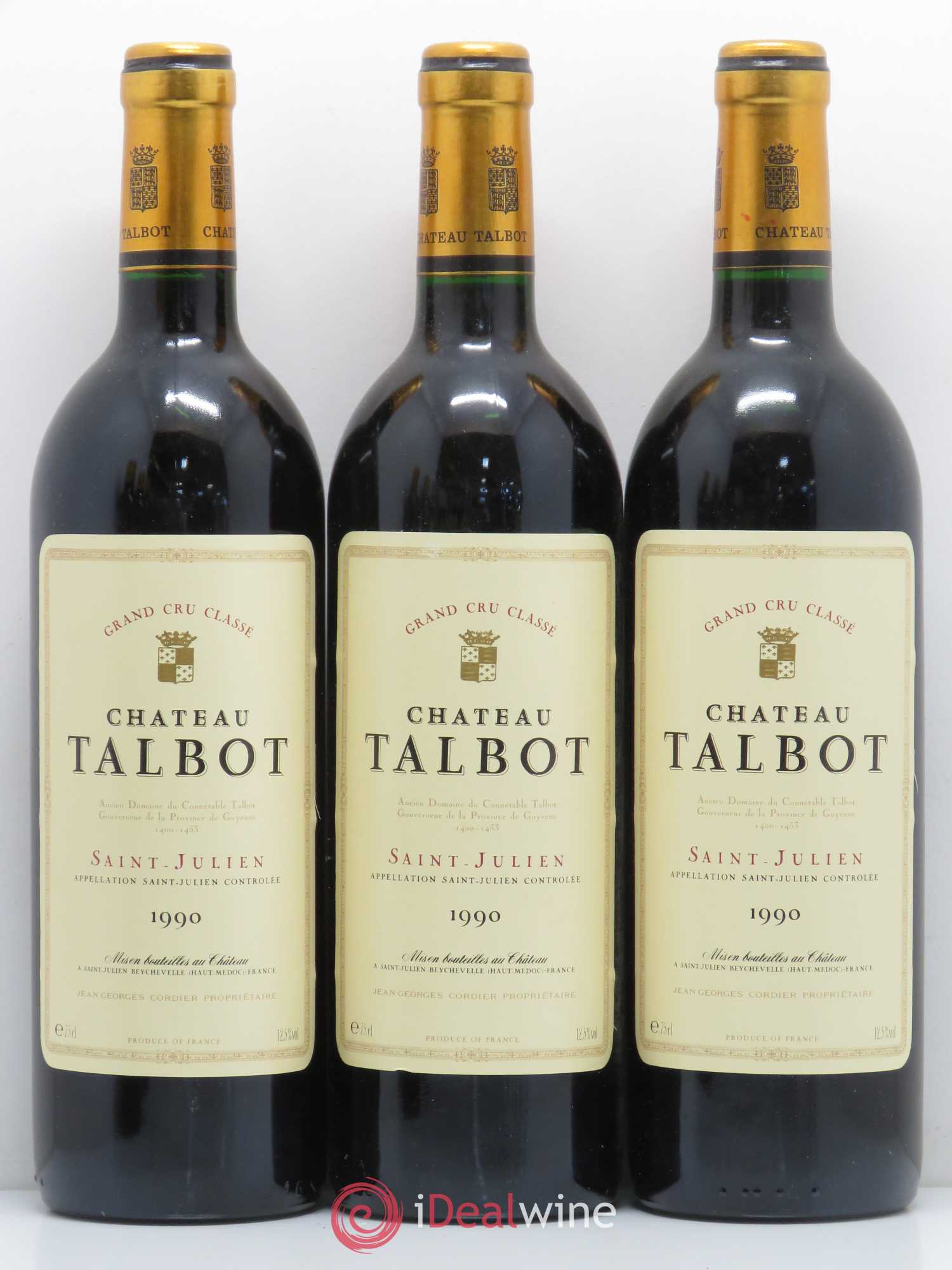 Château Talbot 4ème Grand Cru Classé 1990 - Lot de 12 bouteilles - 1
