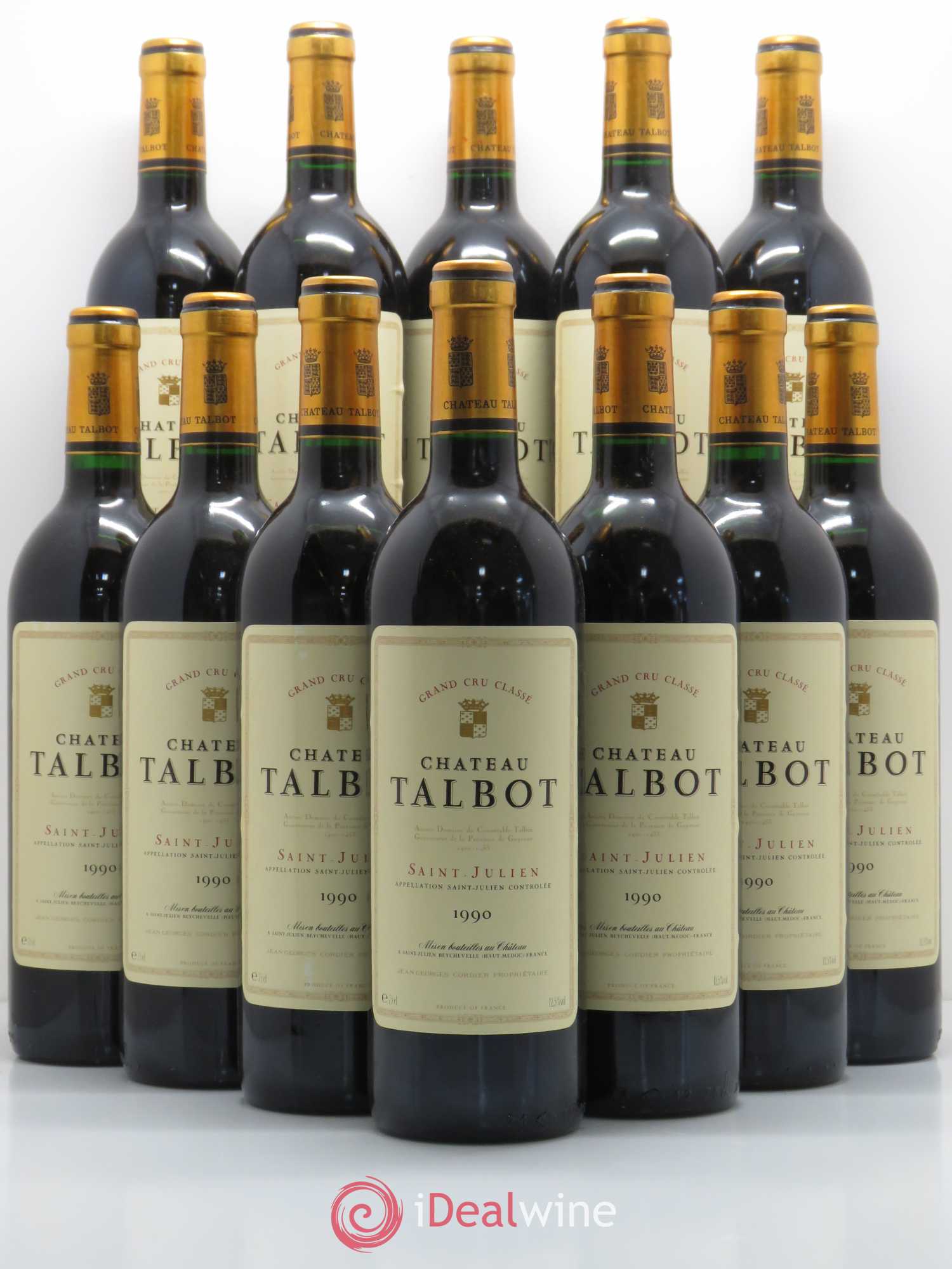 Château Talbot 4ème Grand Cru Classé 1990 - Lot de 12 bouteilles - 0