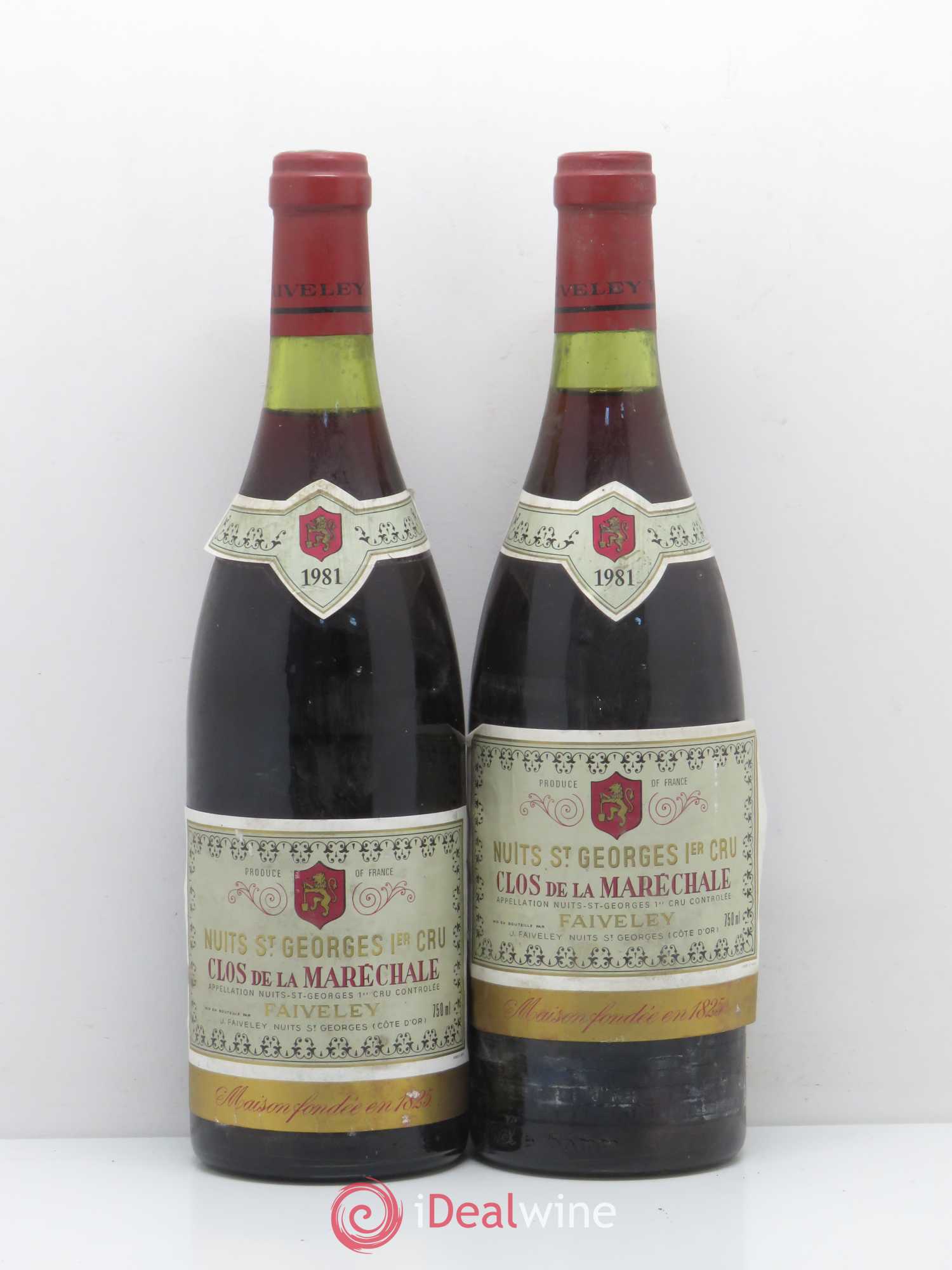 Nuits-Saint-Georges 1er Cru Clos de la Maréchale Faiveley 1981 - Posten von 2 Flaschen - 0