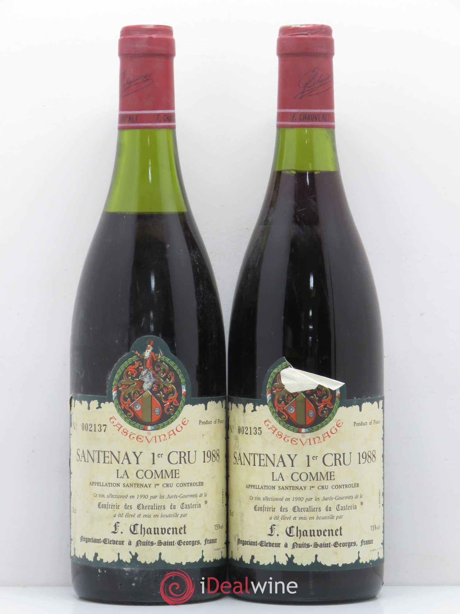 Santenay 1er Cru La Comme Chauvenet 1988 - Lot de 2 bouteilles - 0