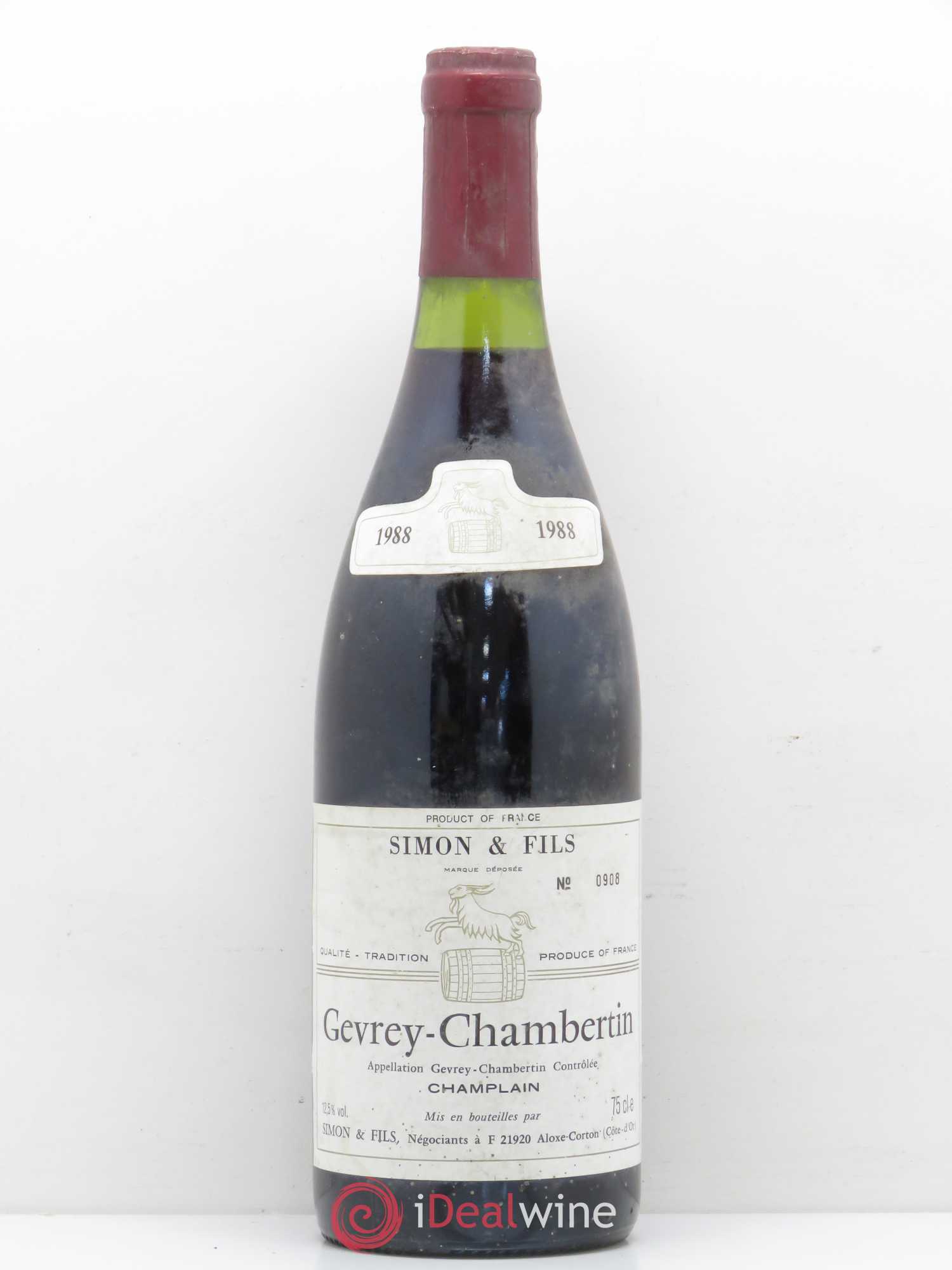 Gevrey-Chambertin Champlain Simon et Fils 1988 - Posten von 1 Flasche - 0