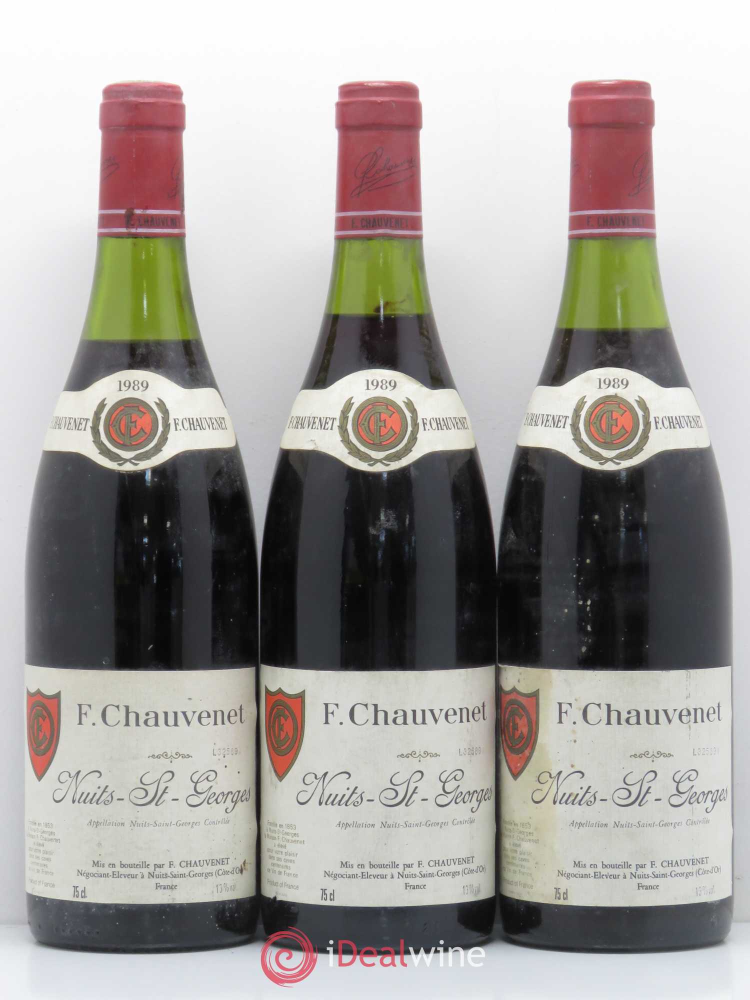 Nuits-Saint-Georges Chauvenet 1989 - Lot de 3 bouteilles - 0