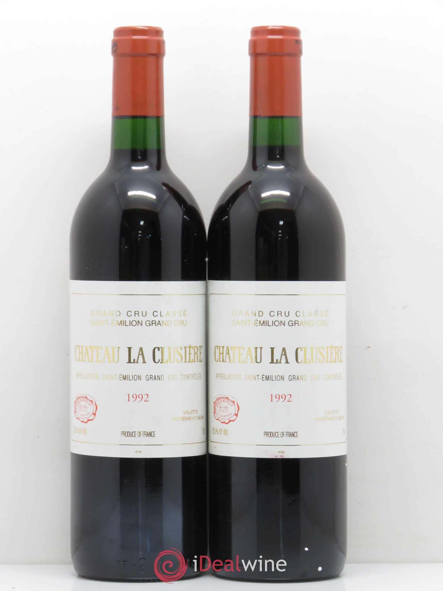 Saint-Émilion Grand Cru Château La Clussière 1992 - Posten von 2 Flaschen - 0