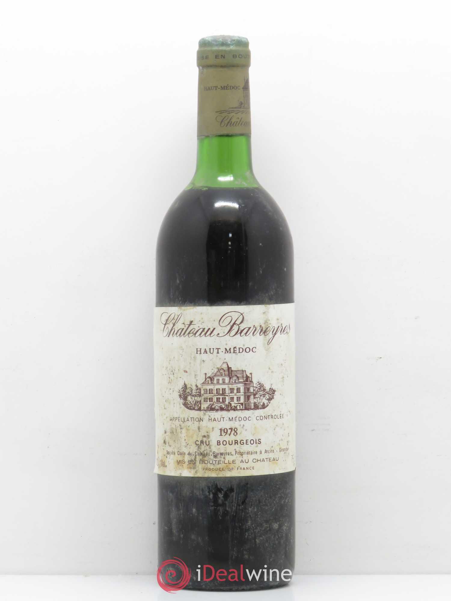 Château Barreyres Cru Bourgeois 1978 - Lot de 1 bouteille - 0
