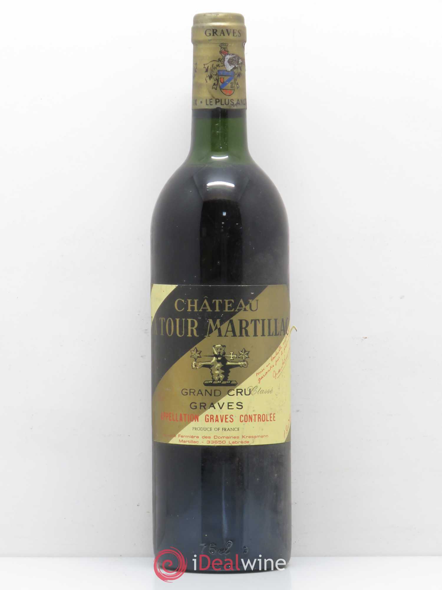 Château Latour-Martillac Cru Classé de Graves 1978 - Lot de 1 bouteille - 0