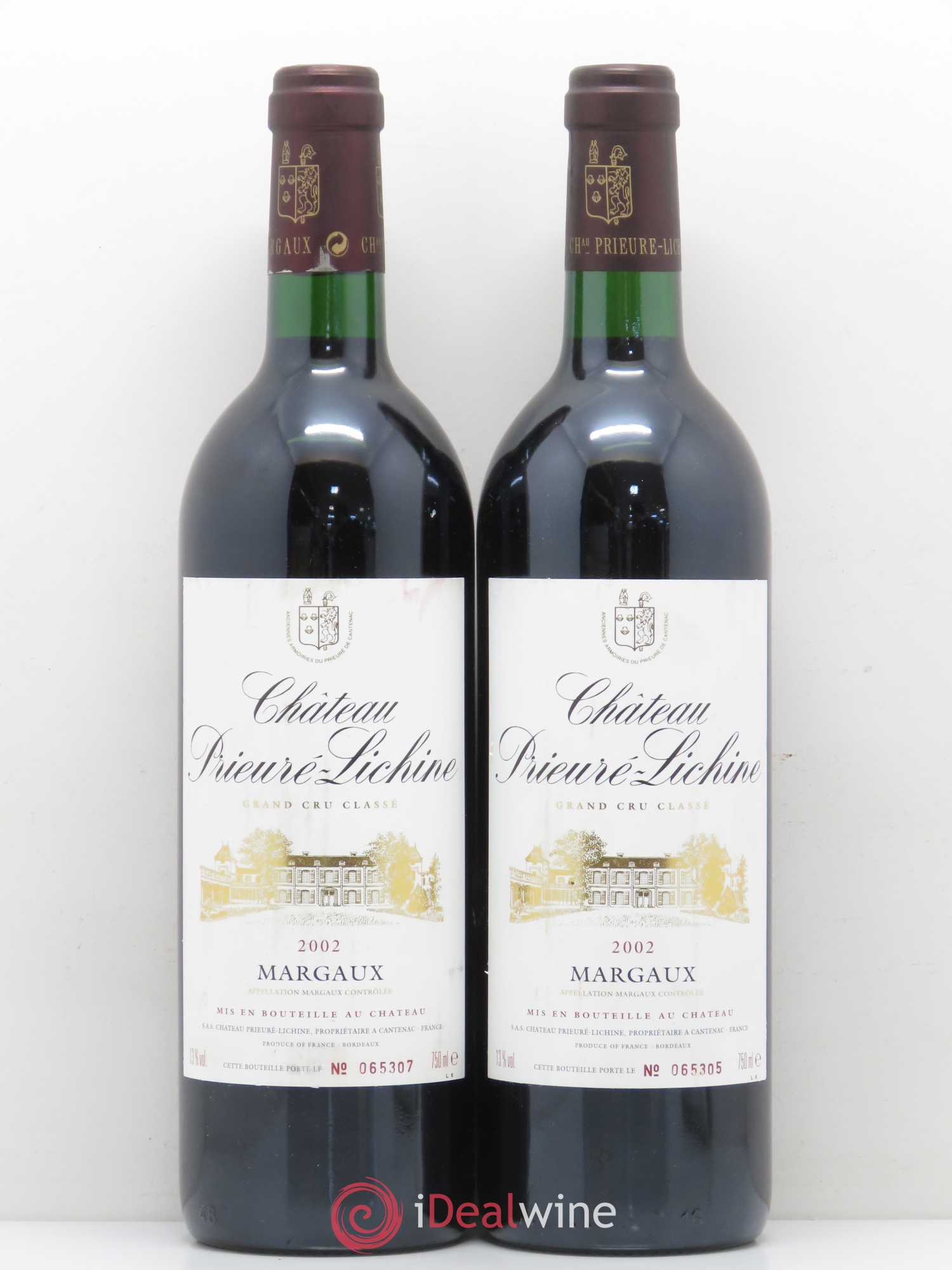 Château Prieuré Lichine 4ème Grand Cru Classé 2002 - Lot de 2 bouteilles - 0