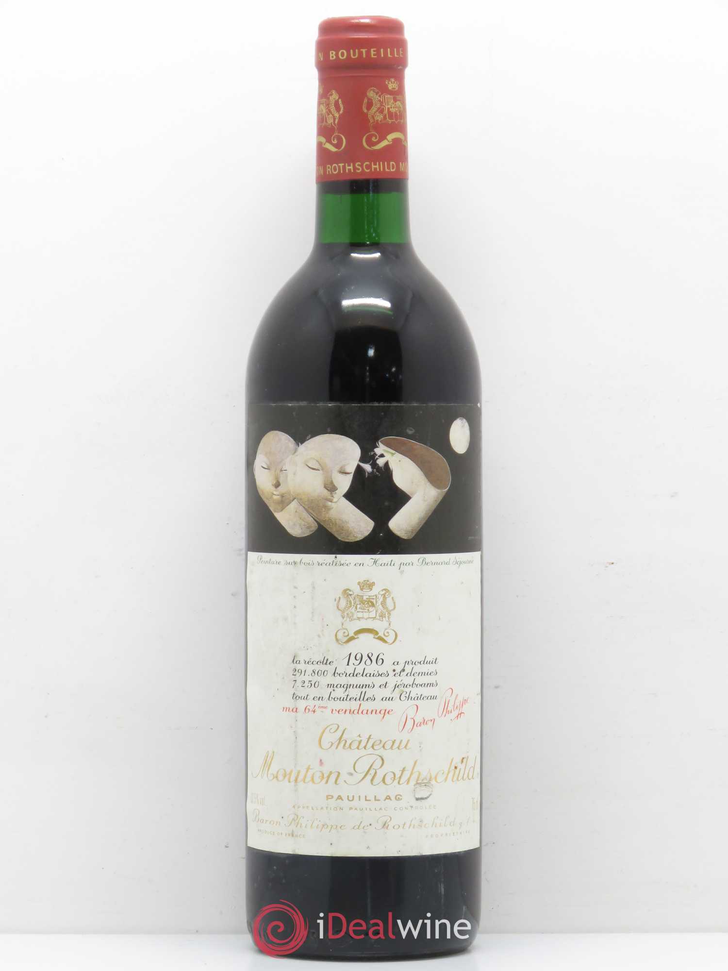 Château Mouton Rothschild 1er Grand Cru Classé 1986 - Lot de 1 bouteille - 0