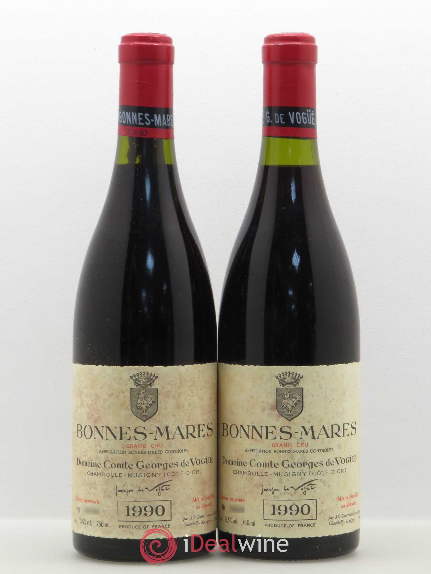 Bonnes-Mares Grand Cru Comte Georges de Vogüé 1990 - Lot de 2 bouteilles - 0