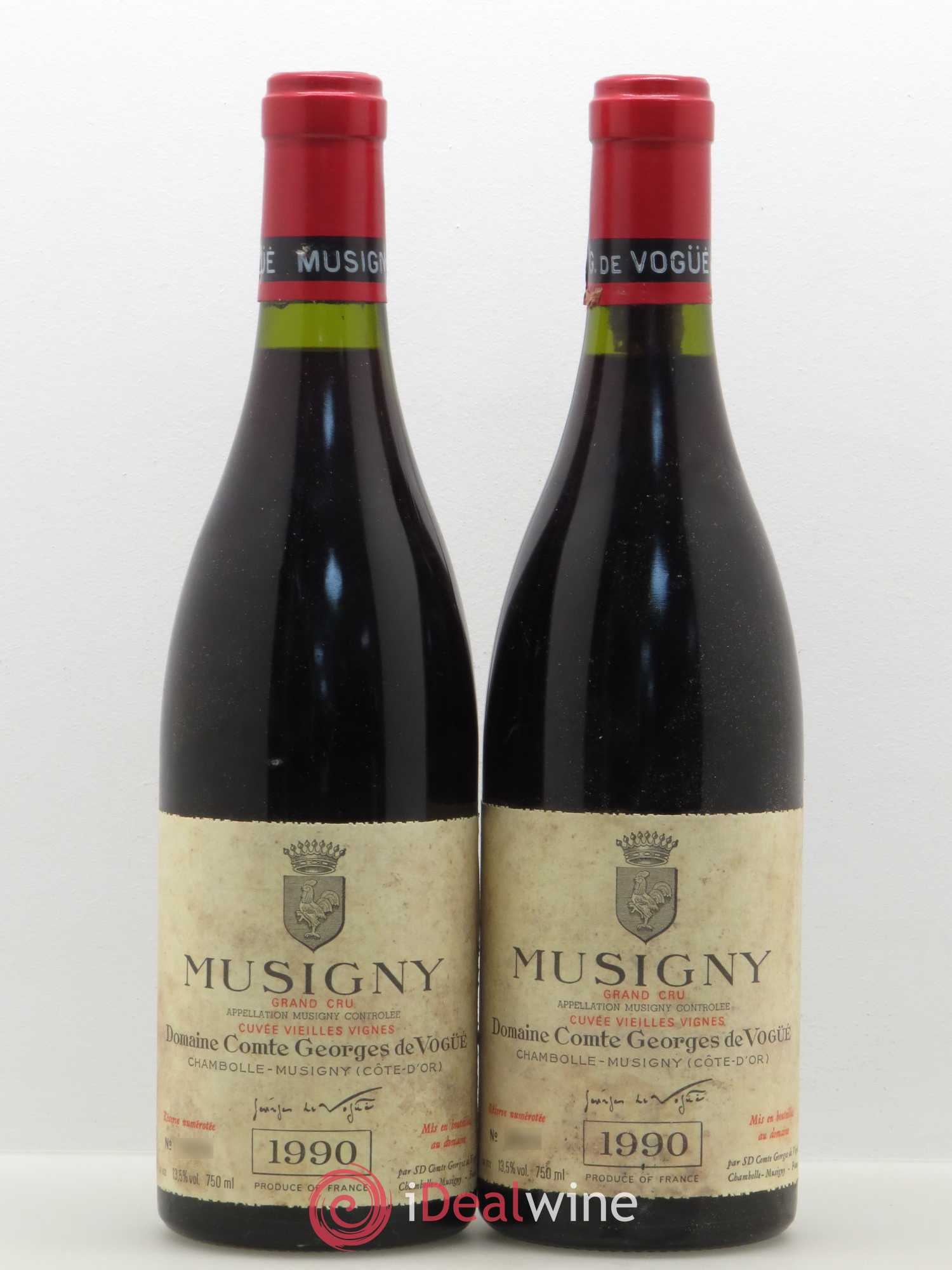 Musigny Grand Cru Cuvée Vieilles Vignes Comte Georges de Vogüé Vieilles vignes 1990 - Lot de 2 bouteilles - 0