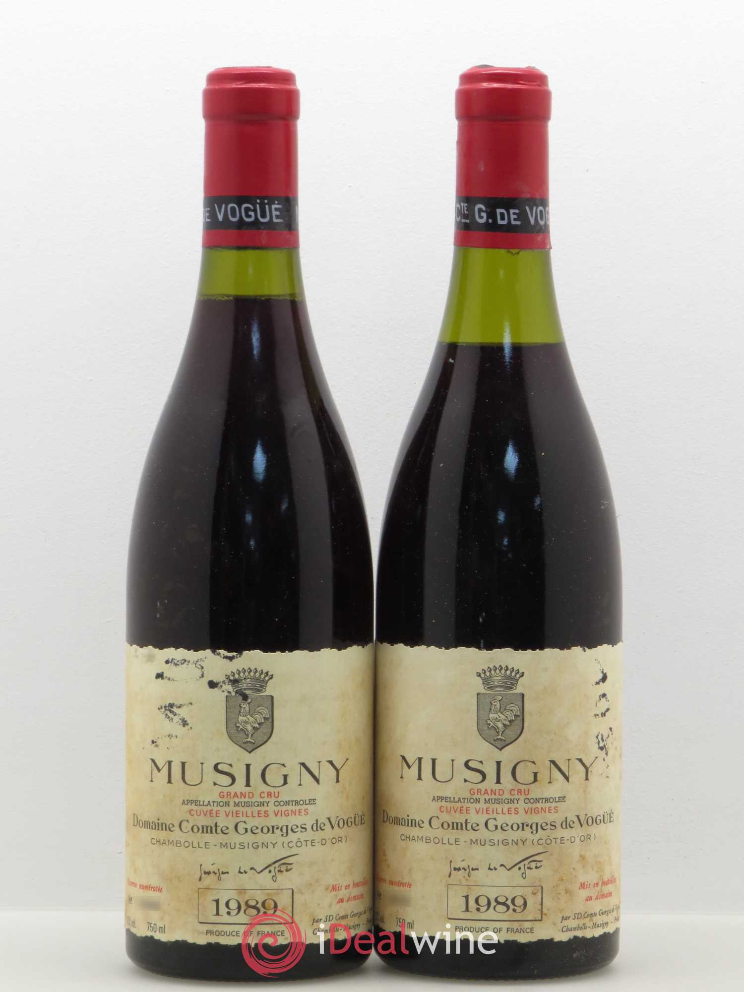 Musigny Grand Cru Cuvée Vieilles Vignes Comte Georges de Vogüé Vieilles vignes 1989 - Lot de 2 bouteilles - 0