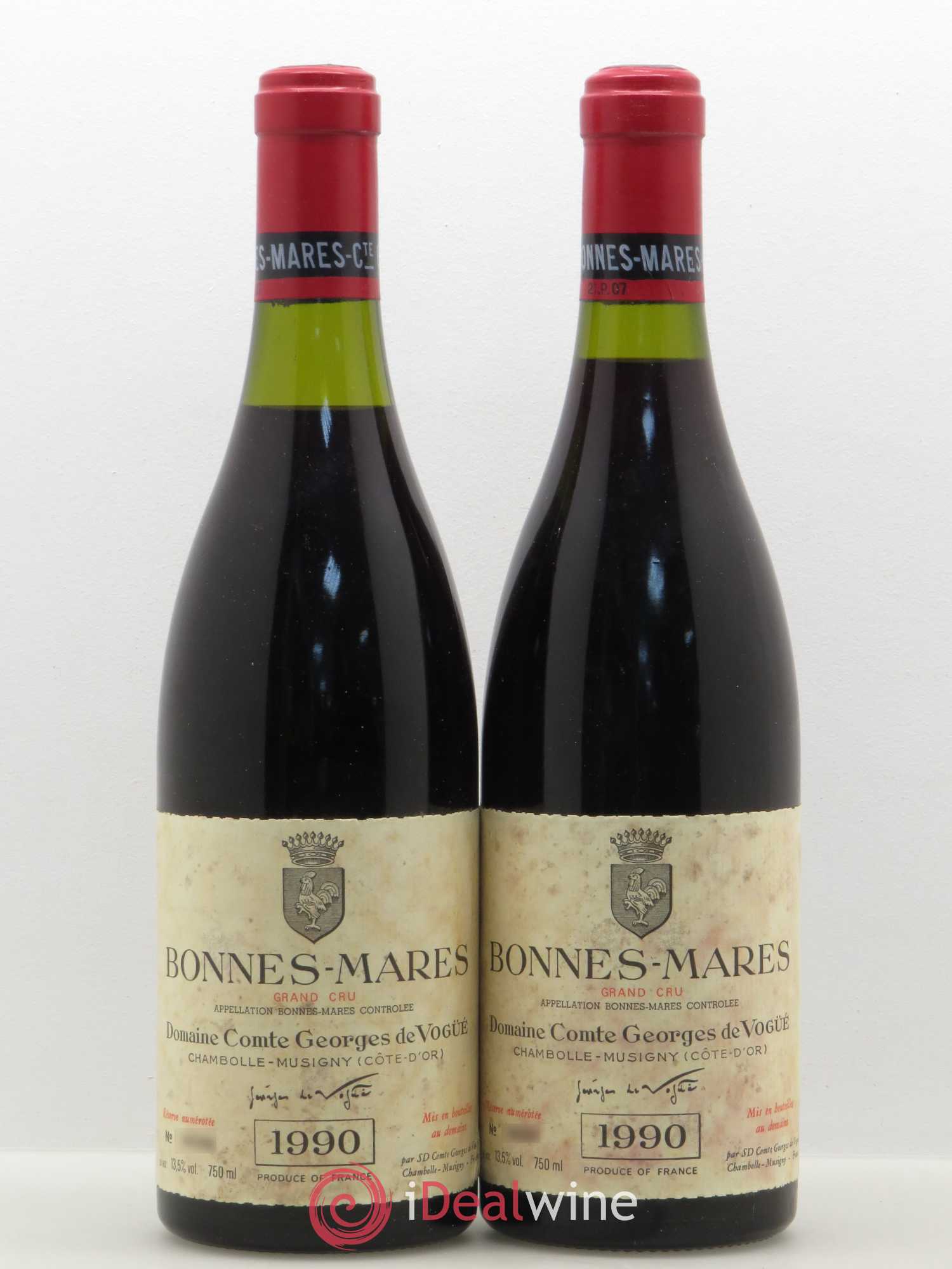 Bonnes-Mares Grand Cru Comte Georges de Vogüé 1990 - Lot de 2 bouteilles - 0