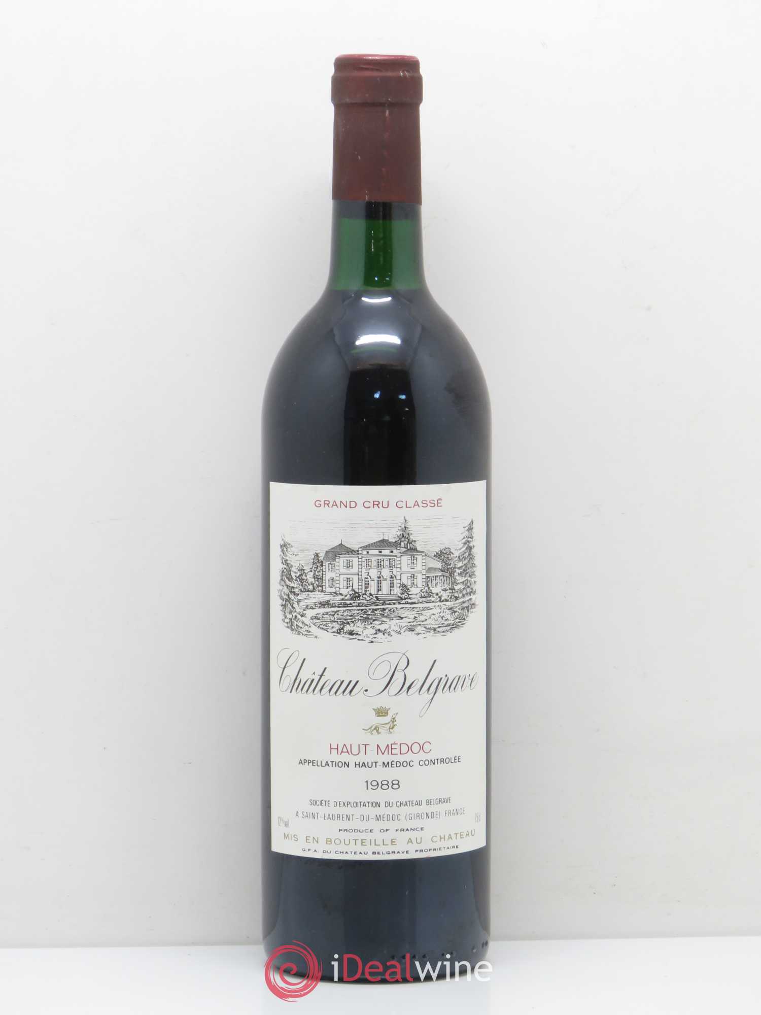Château Belgrave 5ème Grand Cru Classé (sans prix de réserve) 1988 - Lot de 1 bouteille - 0