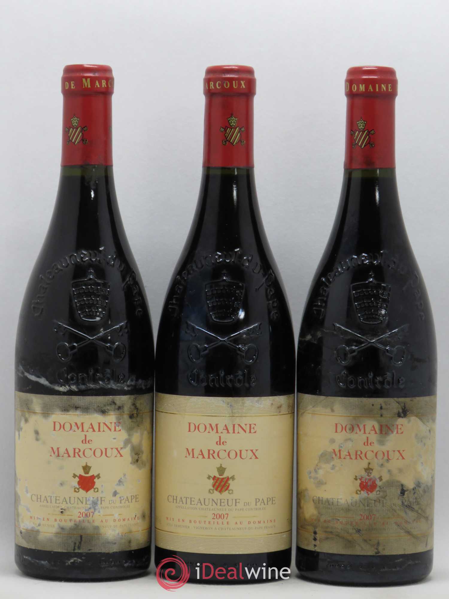 Châteauneuf-du-Pape Marcoux (Domaine de) (sans prix de réserve) 2007 - Lot de 3 bouteilles - 0