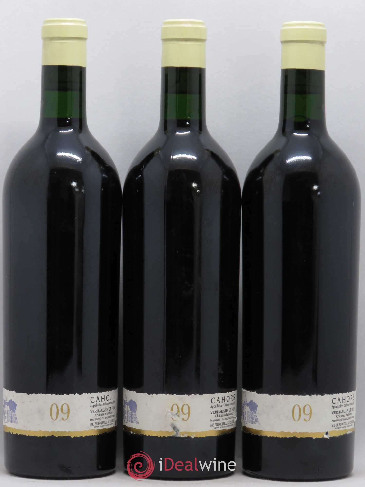 Cahors Château du Cèdre GC Pascal et Jean-Marc Verhaeghe 2009 - Lot de 3 bouteilles - 1