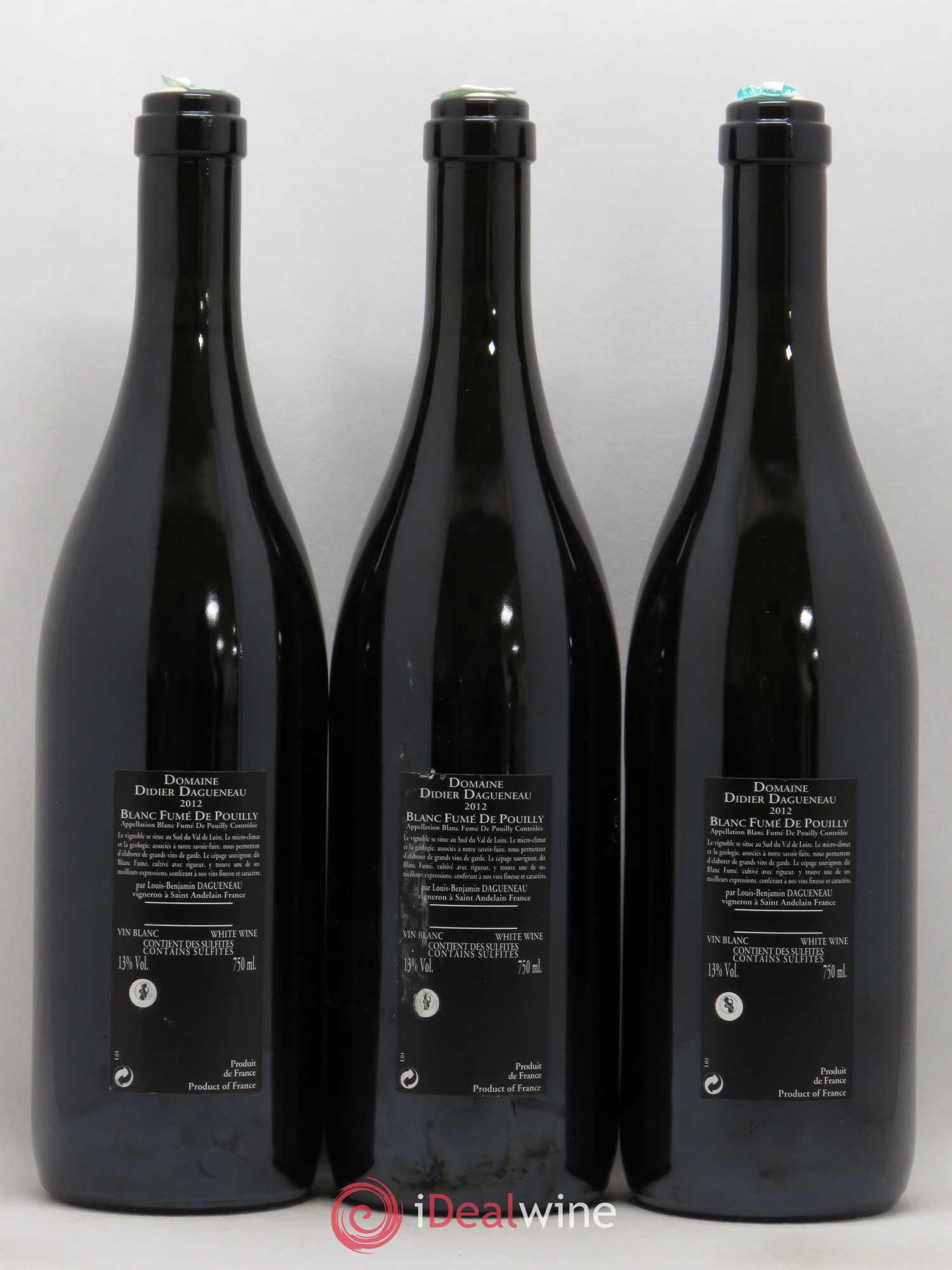 Vin de France (anciennement Pouilly-Fumé) Silex Dagueneau (Domaine Didier - Louis-Benjamin) 2012 - Lot de 3 bouteilles - 1