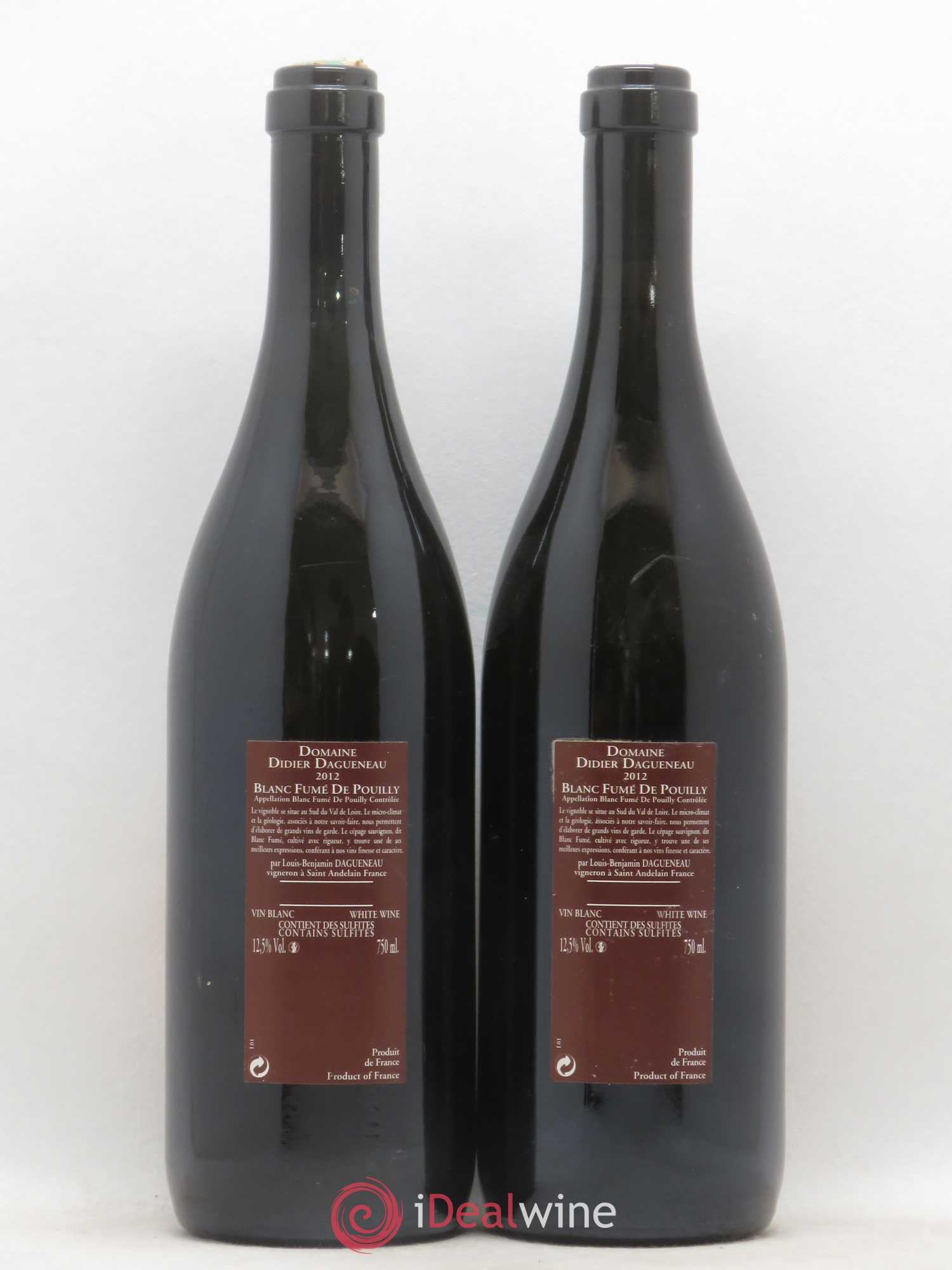 Vin de France (anciennement Pouilly-Fumé) Pur Sang Dagueneau (Domaine Didier - Louis-Benjamin) 2012 - Lot de 2 bouteilles - 1
