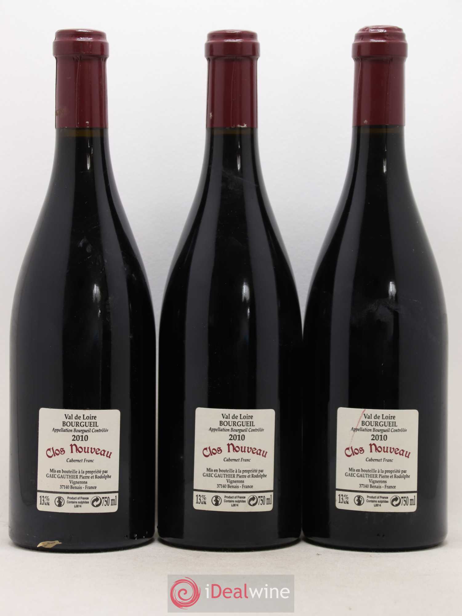 Bourgueil Clos Nouveau Domaine du Bel Air 2010 - Lotto di 3 bottiglie - 1