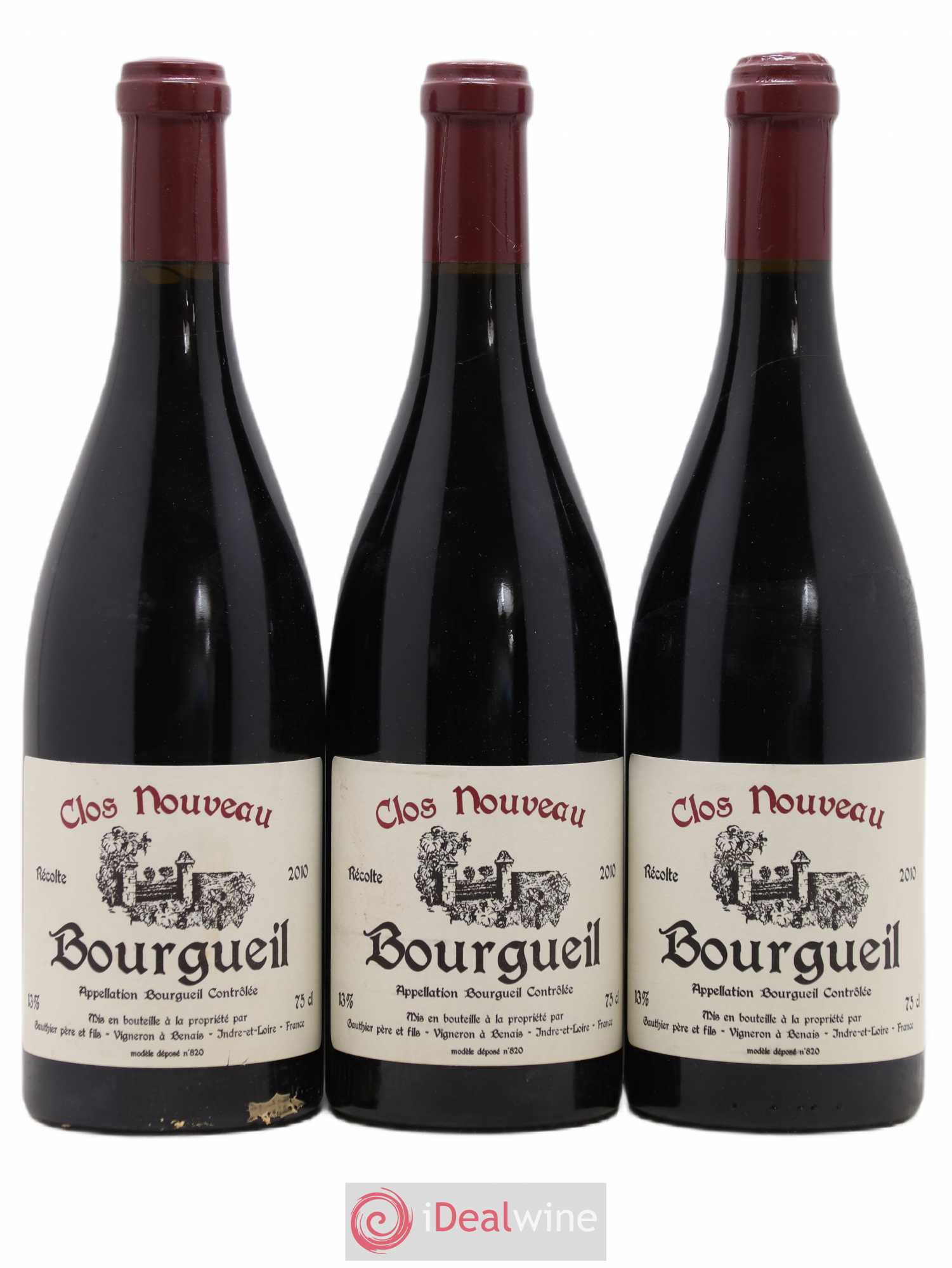 Bourgueil Clos Nouveau Domaine du Bel Air 2010 - Lotto di 3 bottiglie - 0