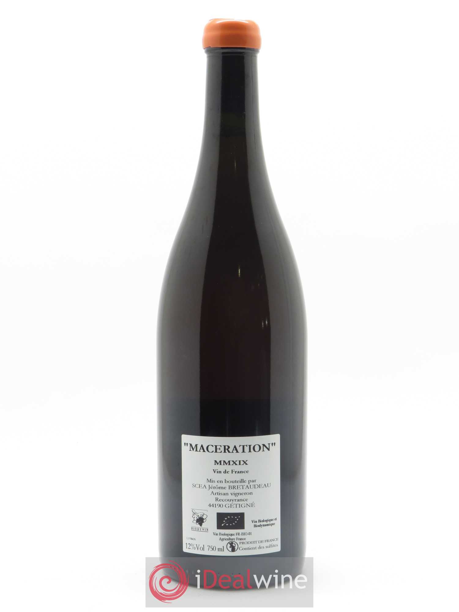 Vin de France Macération Jérôme Bretaudeau - Domaine de Bellevue 2019 - Lot de 1 bouteille - 1