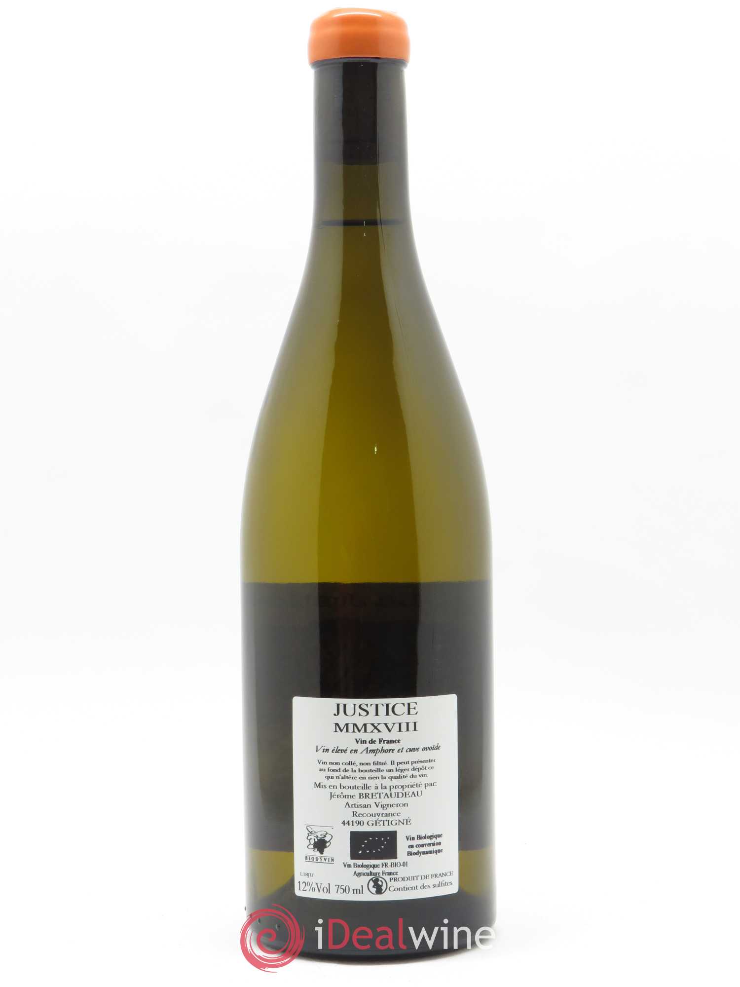 Vin de France La Justice Jérôme Bretaudeau - Domaine de Bellevue 2018 - Lot de 1 bouteille - 1