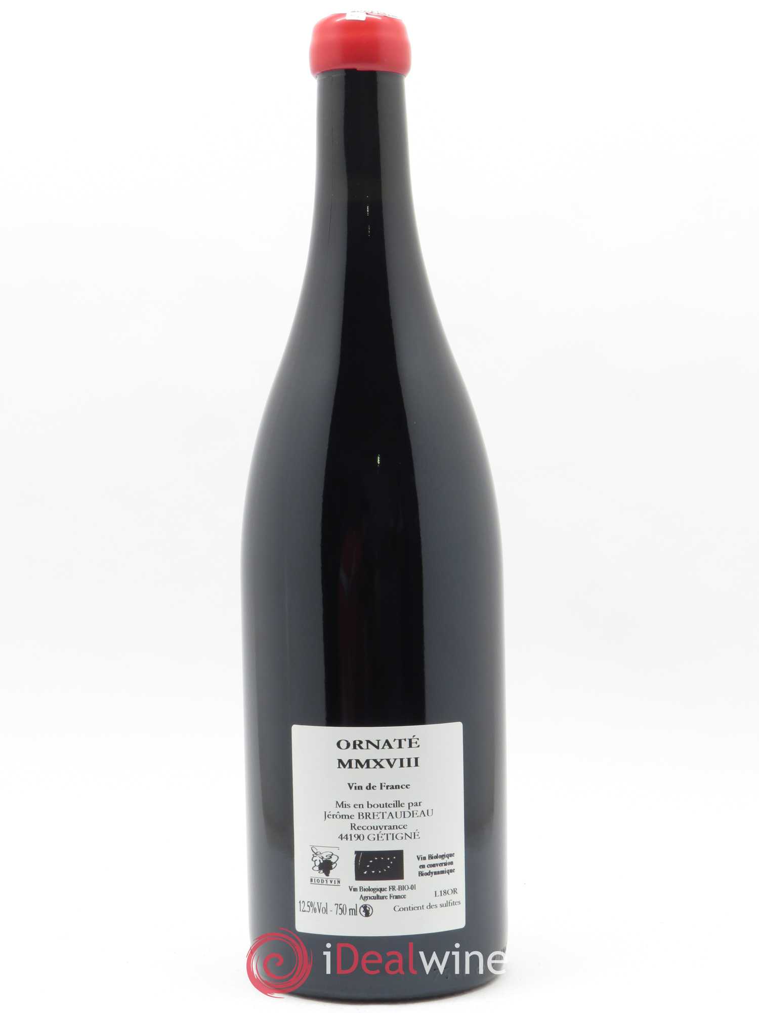 Vin de France Merlot Ornaté Jérôme Bretaudeau - Domaine de Bellevue 2018 - Lot de 1 bouteille - 1