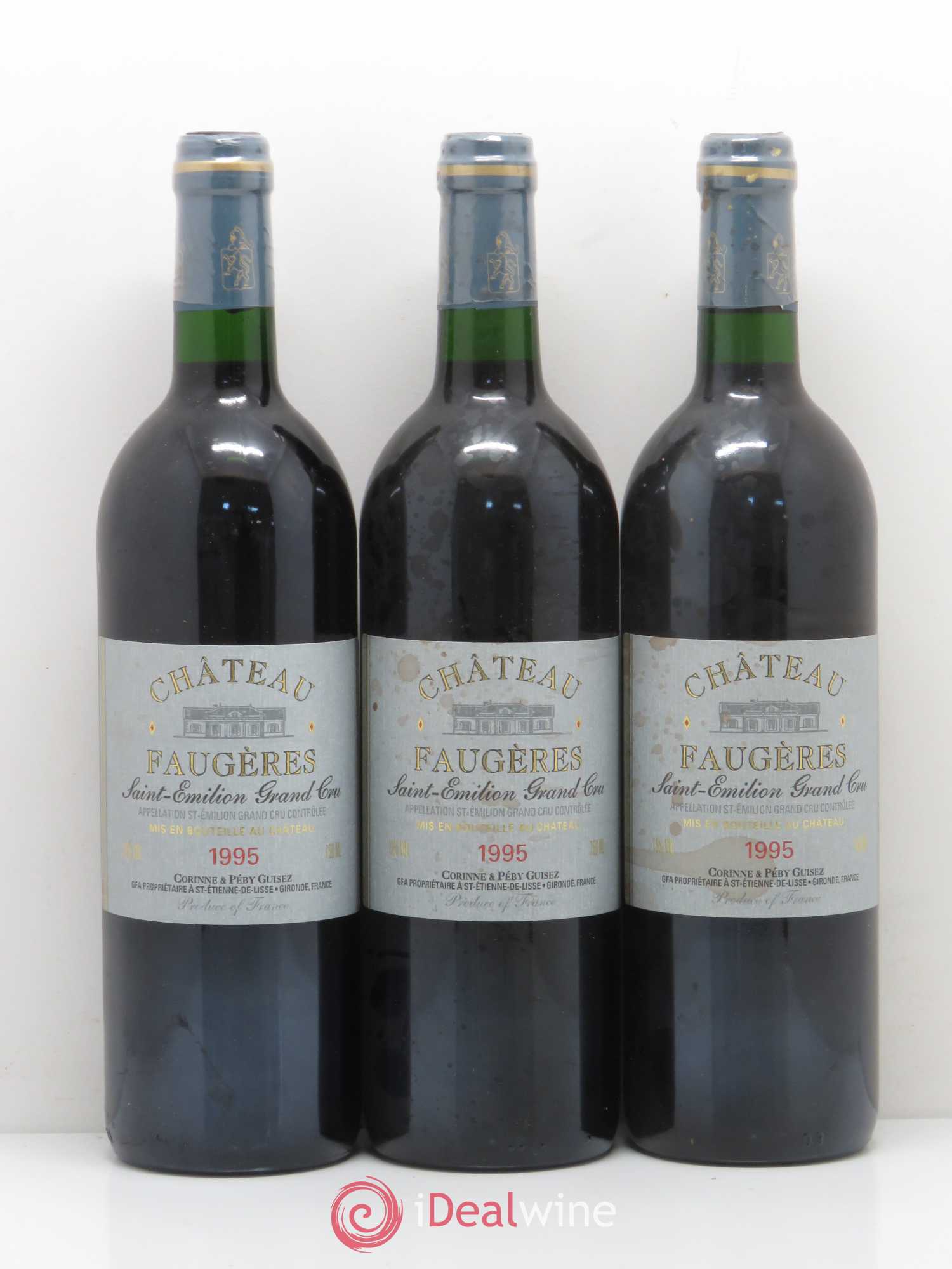 Château Faugères Grand Cru Classé 1995 - Lot de 3 bouteilles - 0