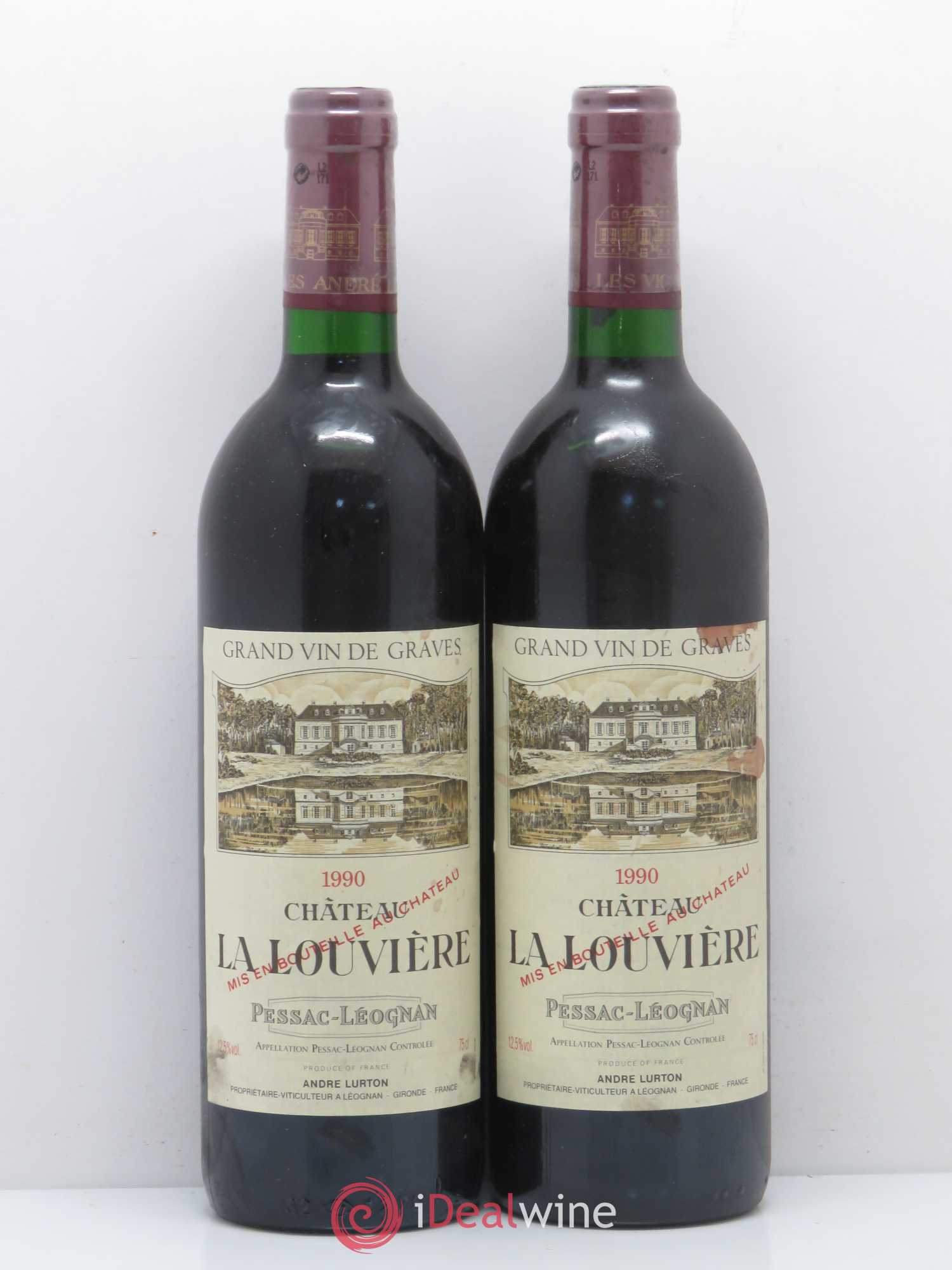 Château la Louvière 1990 - Lot de 2 bouteilles - 0