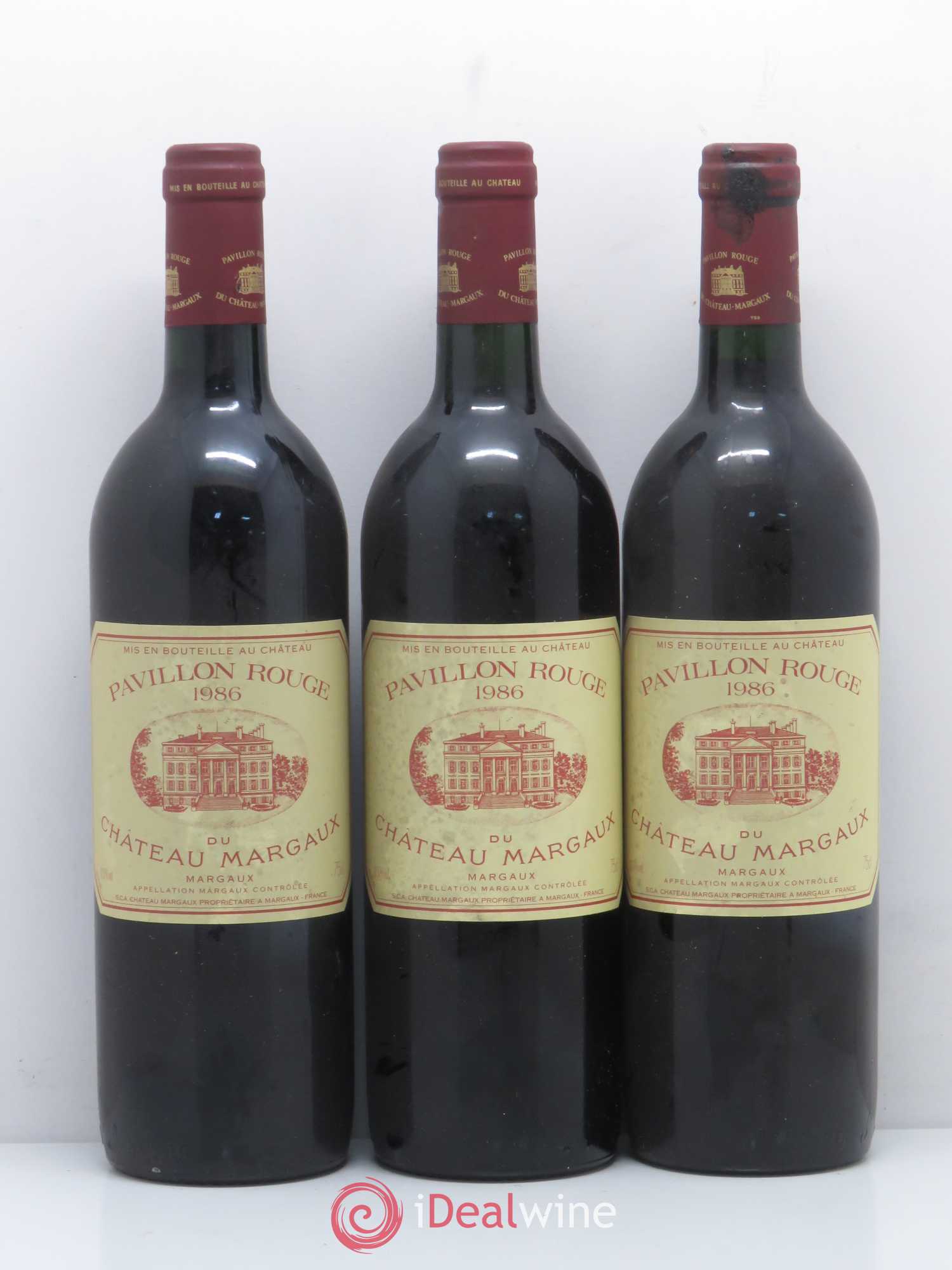 Pavillon Rouge du Château Margaux Second Vin 1986 - Lot de 3 bouteilles - 0