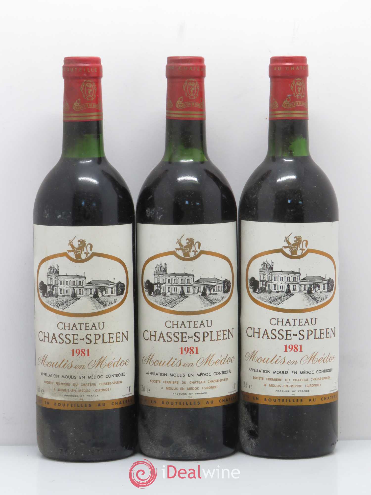 Château Chasse Spleen 1981 - Lot de 3 bouteilles - 0