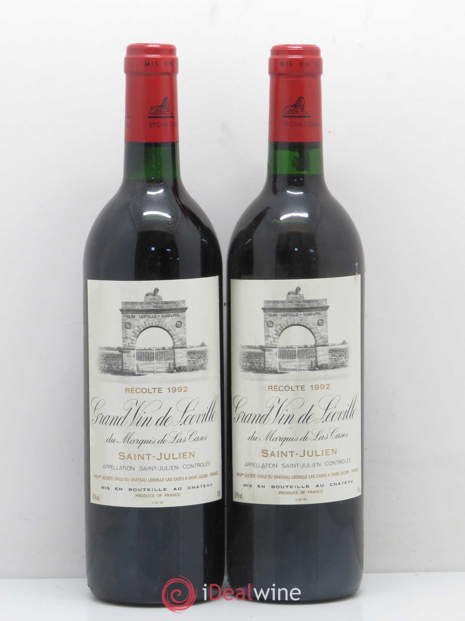 Château Léoville Las Cases 2ème Grand Cru Classé 1992 - Lot de 2 bouteilles - 0