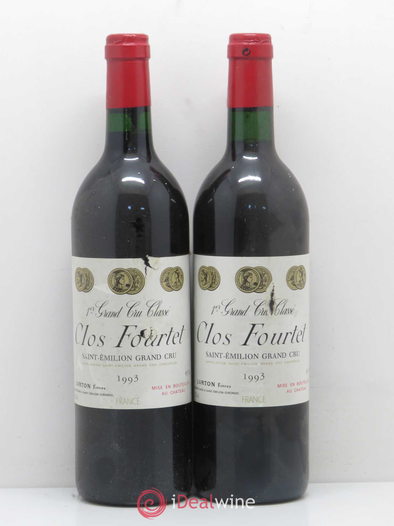 Clos Fourtet 1er Grand Cru Classé B 1993 - Lot de 2 bouteilles - 0