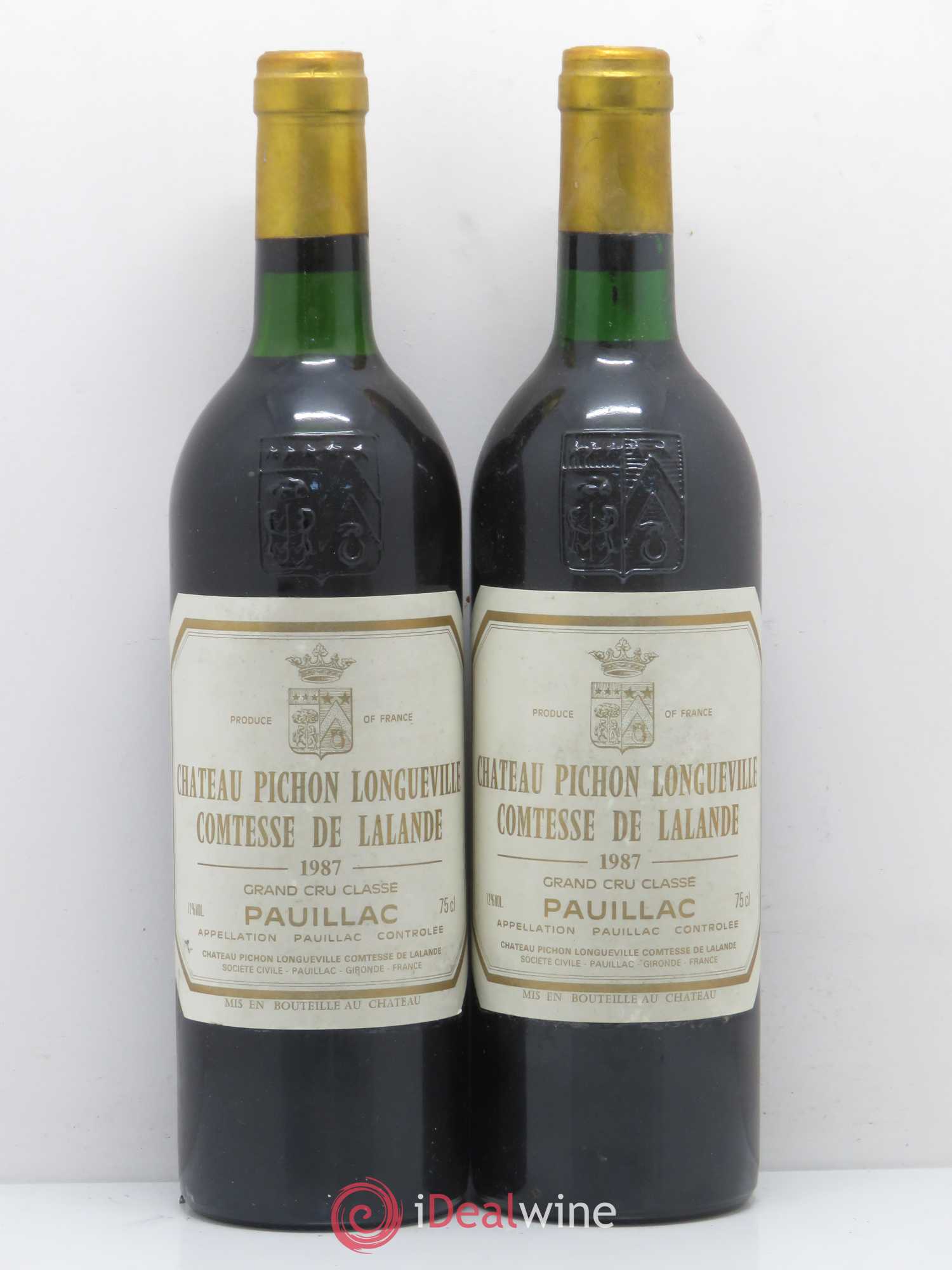 Château Pichon Longueville Comtesse de Lalande 2ème Grand Cru Classé 1987 - Lot de 2 bouteilles - 0