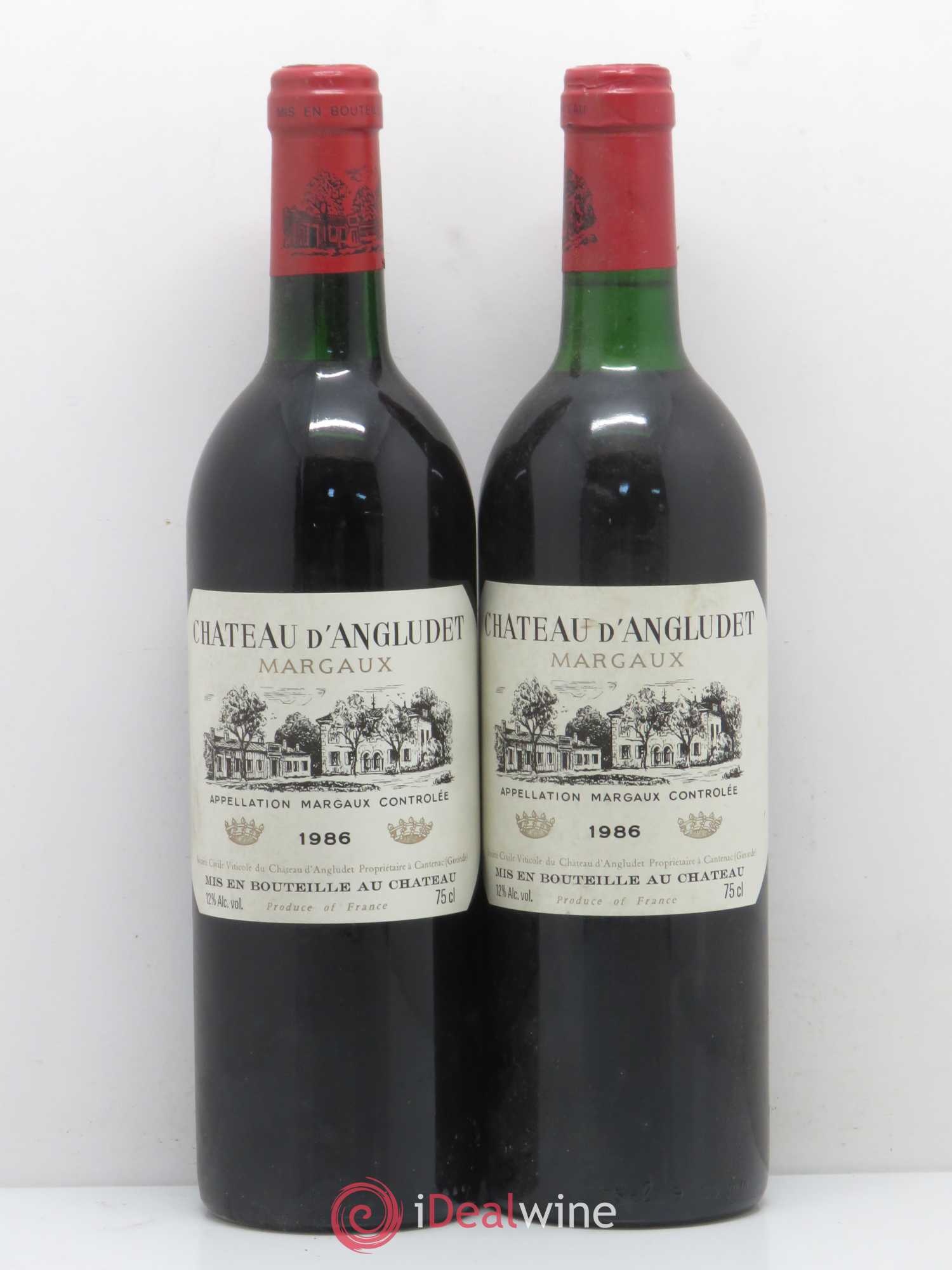 Château d' Angludet Cru Bourgeois 1986 - Lot de 2 bouteilles - 0