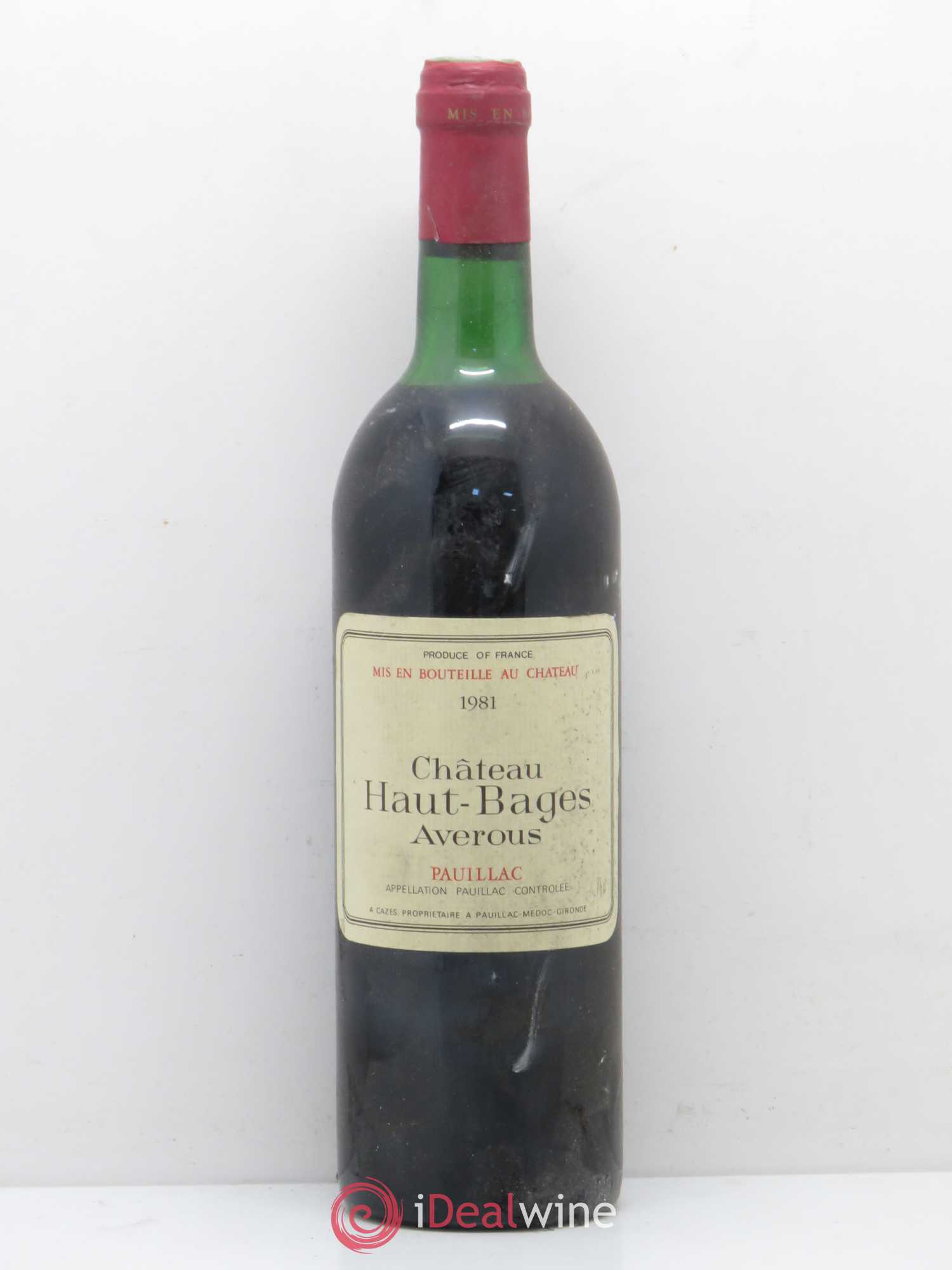 Château Haut Bages Averous Cru Bourgeois 1981 - Lot de 1 bouteille - 0