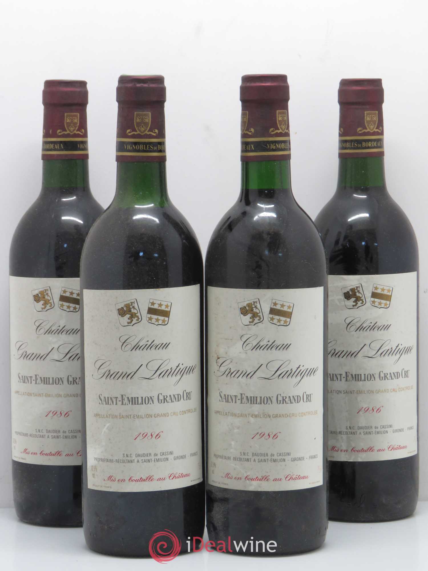 Saint-Émilion Grand Lartigue 1986 - Lot de 4 bouteilles - 0