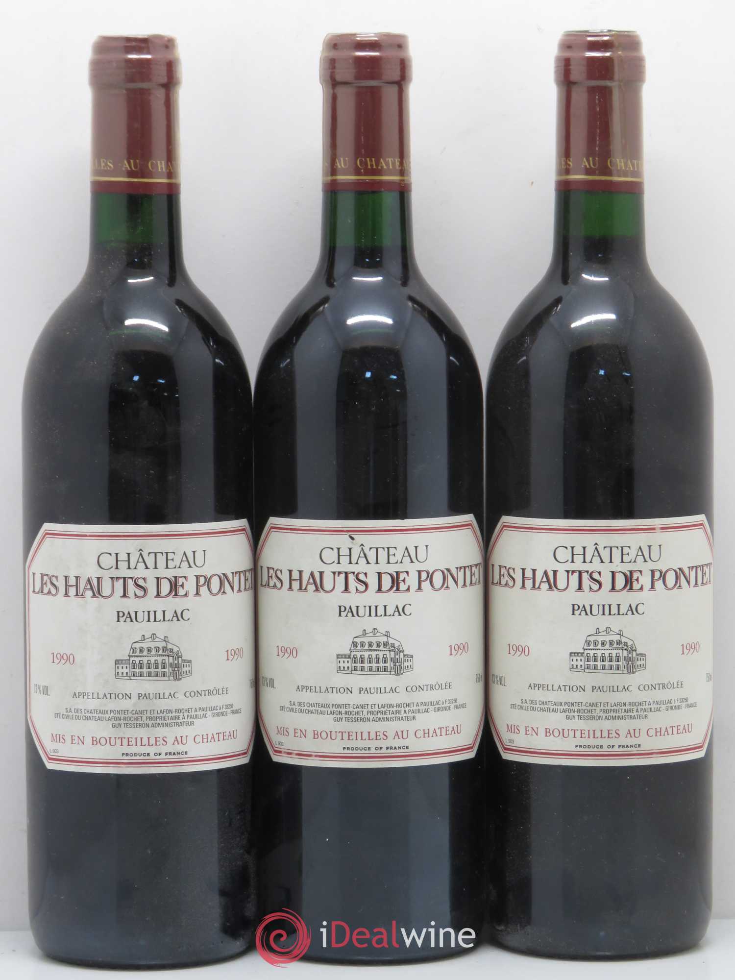 Les Hauts de Pontet-Canet Second Vin 1990 - Lot de 3 bouteilles - 0