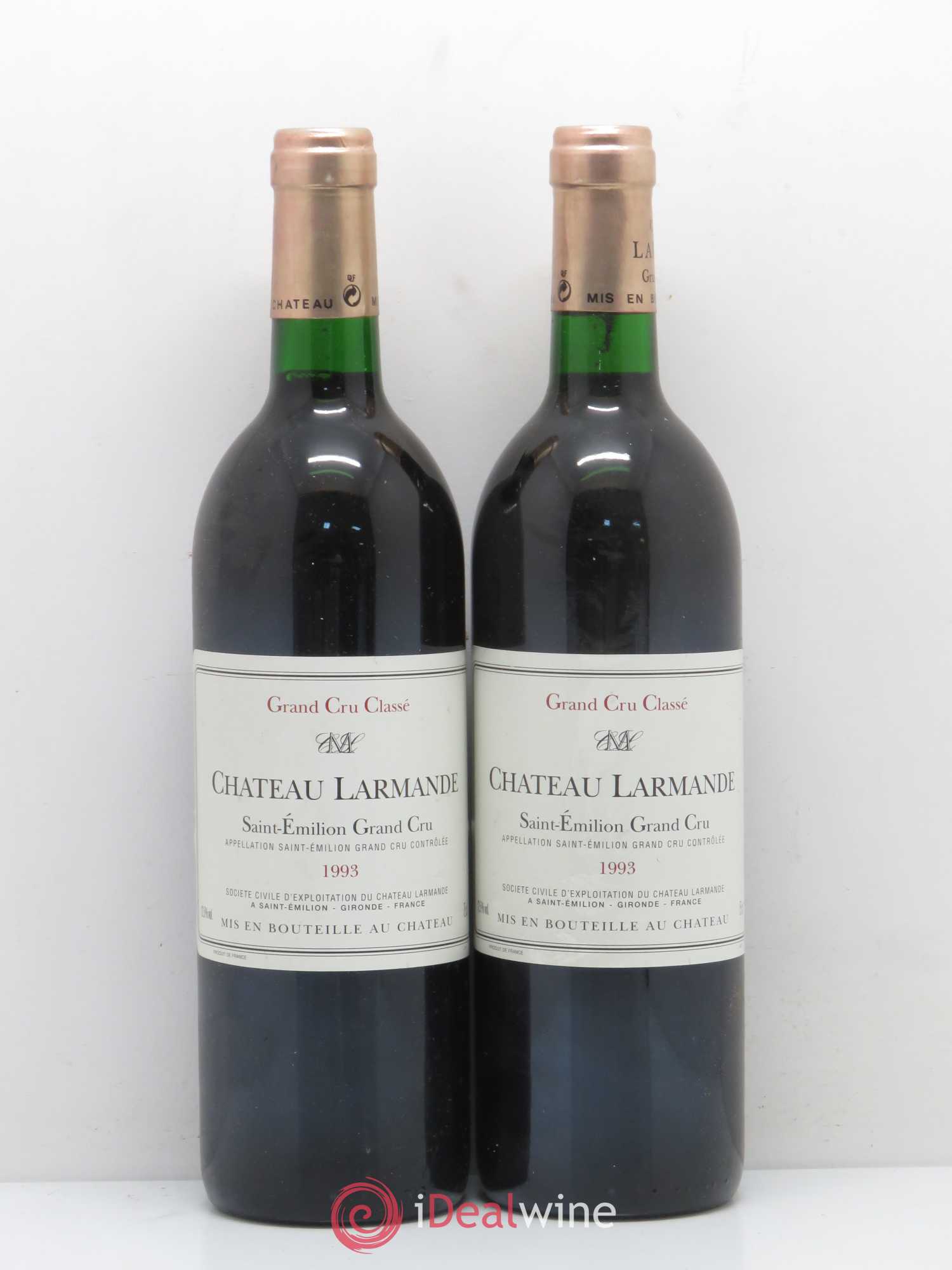 Château Larmande Grand Cru Classé (sans prix de réserve) 1993 - Lot de 2 bouteilles - 0