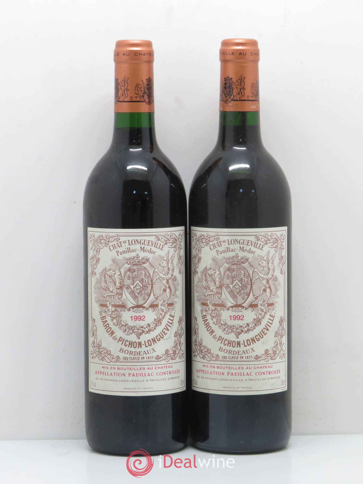 Pichon Longueville Baron 2ème Grand Cru Classé 1992 - Lot de 2 bouteilles - 0