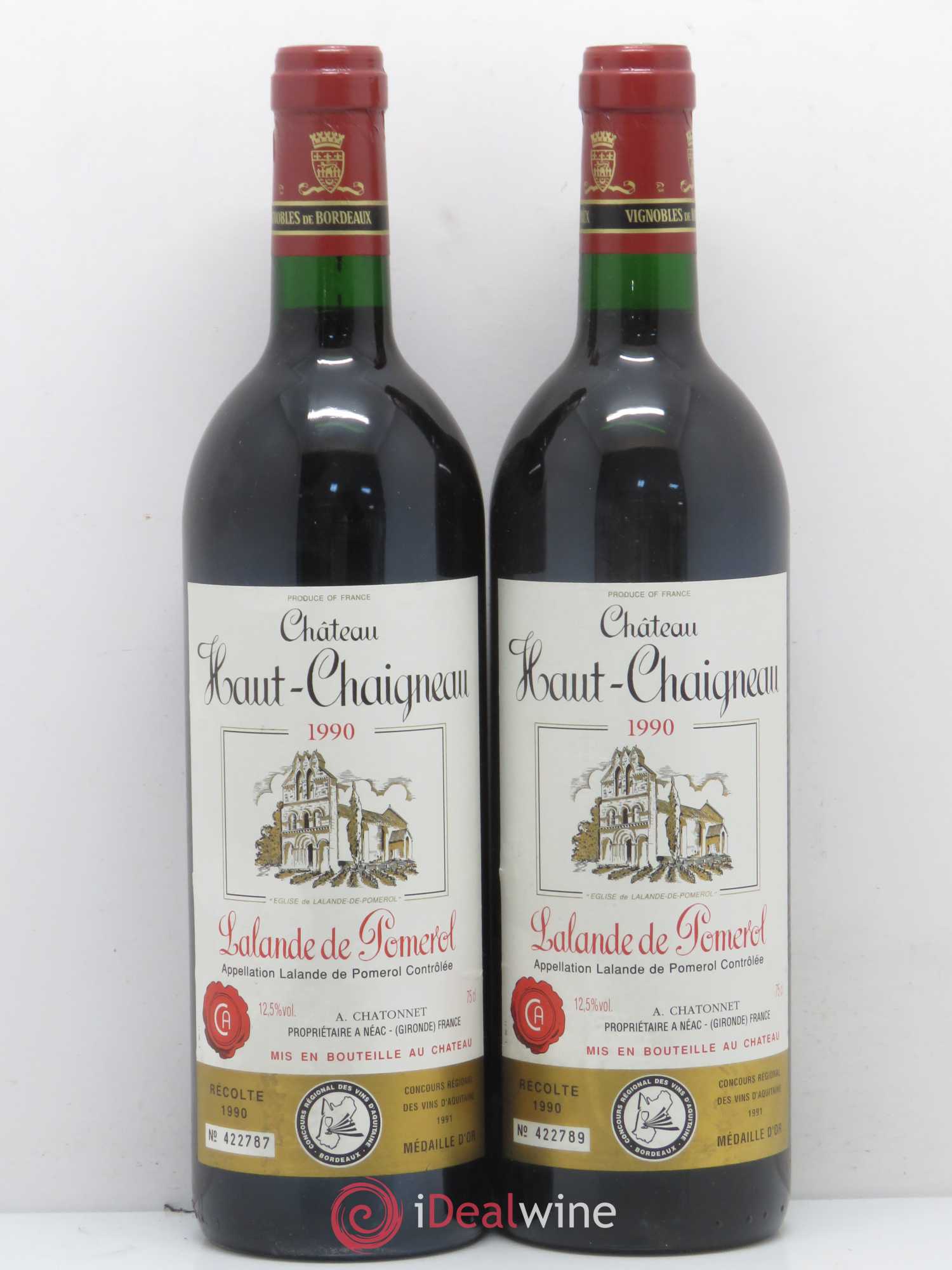 Bordeaux Château Haut Chaigneau 1990 - Lot de 2 bouteilles - 0