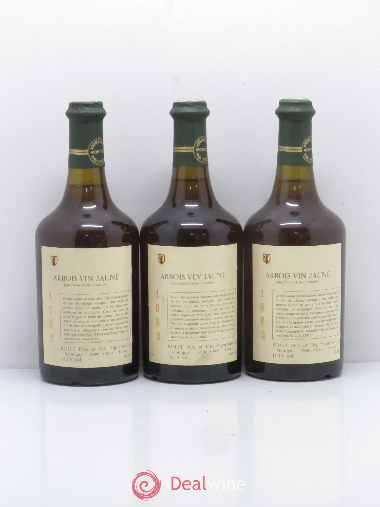 Arbois Vin Jaune Domaine Rolet 1983 - Lot de 3 bouteilles - 0