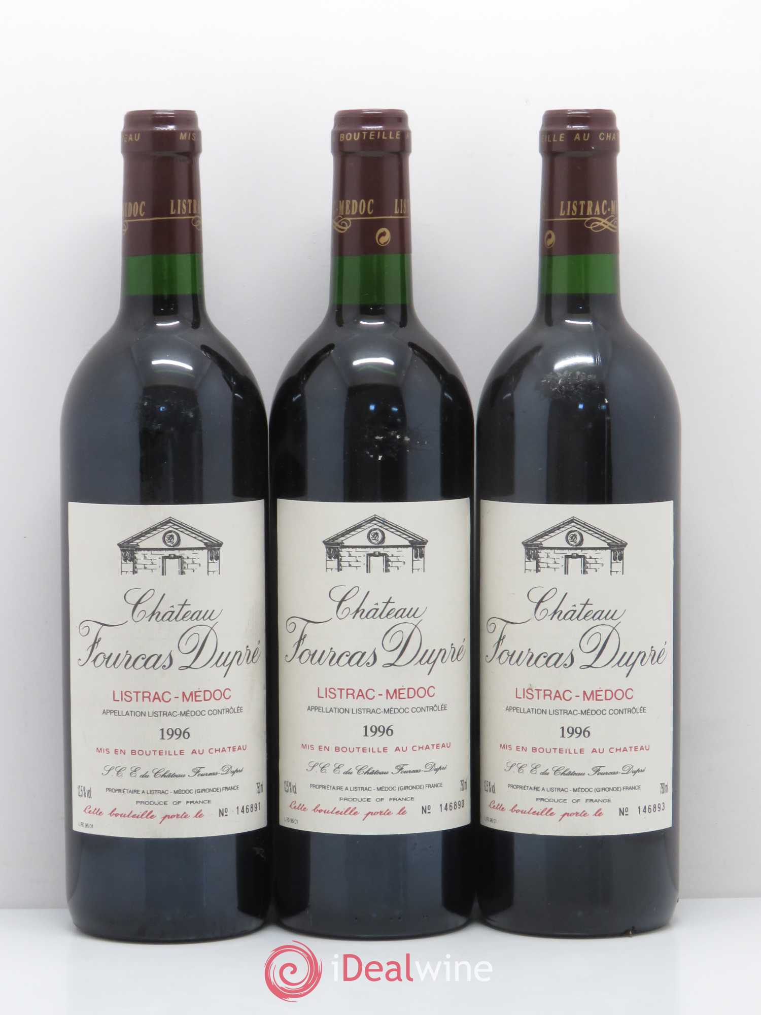 Château Fourcas Dupré 1996 - Lot de 3 bouteilles - 0