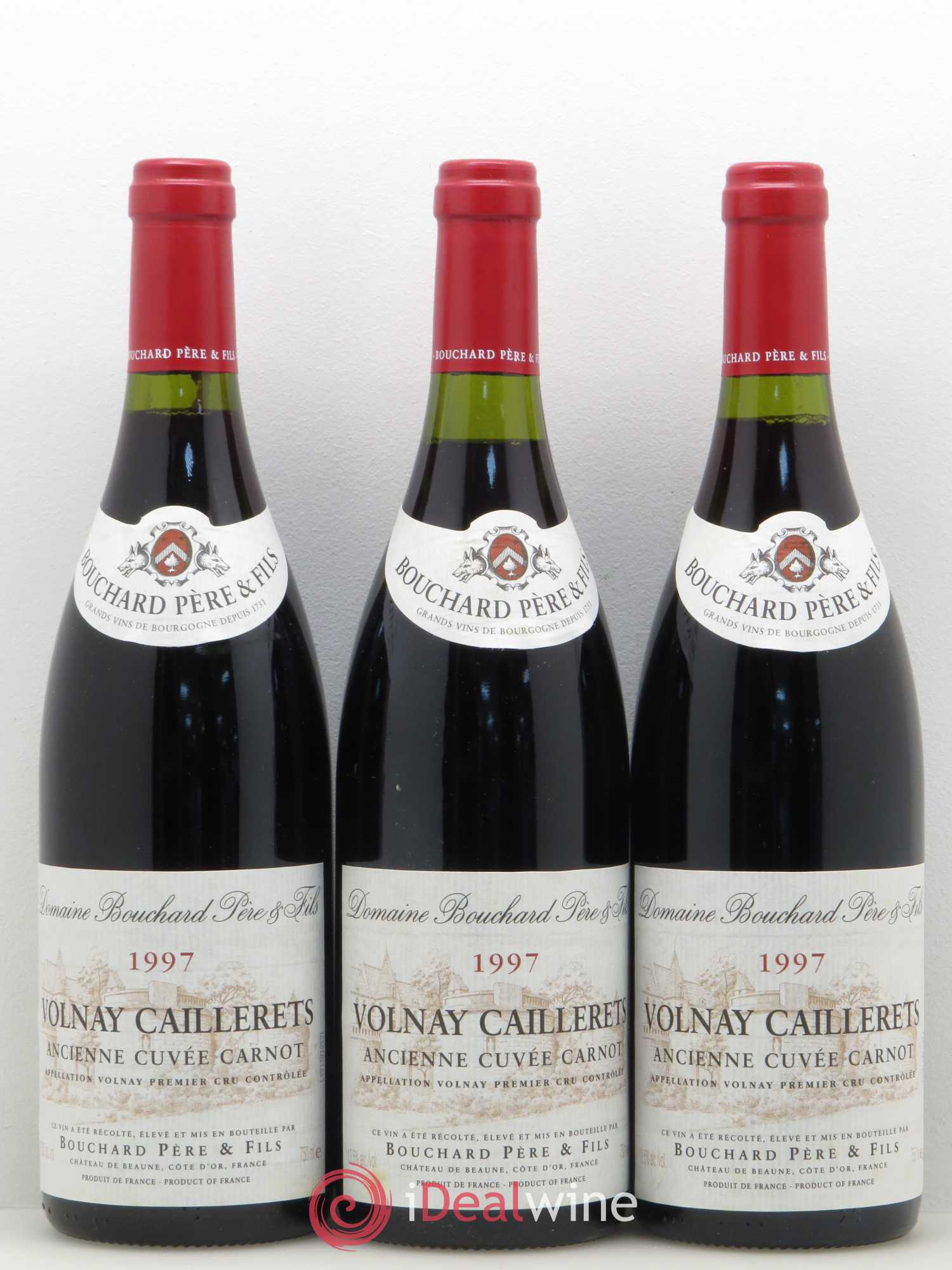 Volnay 1er Cru Caillerets - Ancienne Cuvée Carnot Bouchard Père & Fils 1997 - Lot de 3 bouteilles - 0