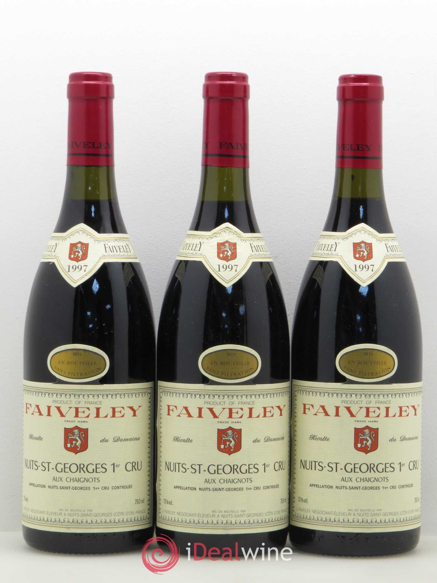 Nuits-Saint-Georges 1er Cru Aux Chaignots Faiveley 1997 - Lot de 3 bouteilles - 0