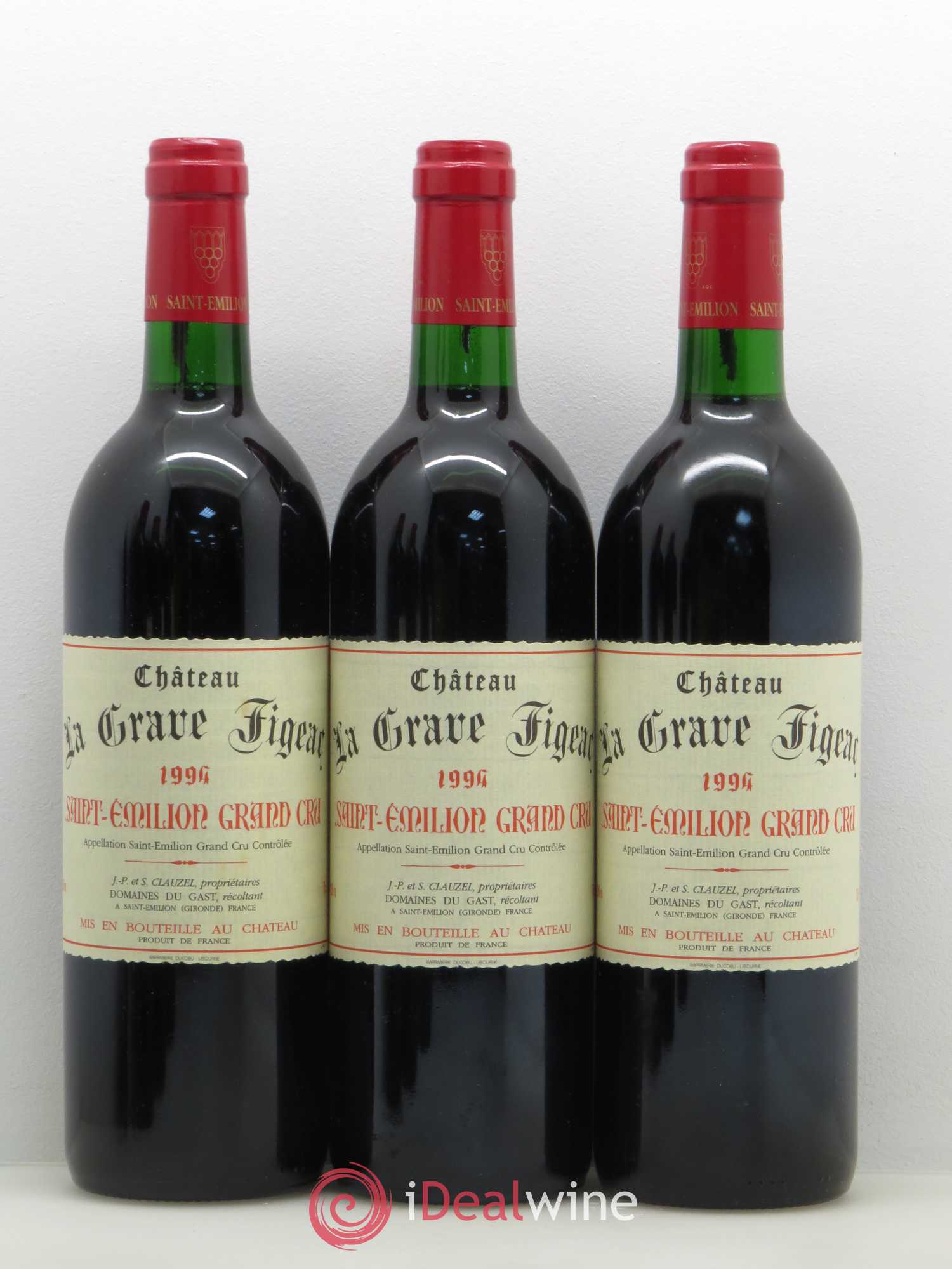 Saint-Émilion Grand Cru La Grave Figeac 1994 - Posten von 6 Flaschen - 1