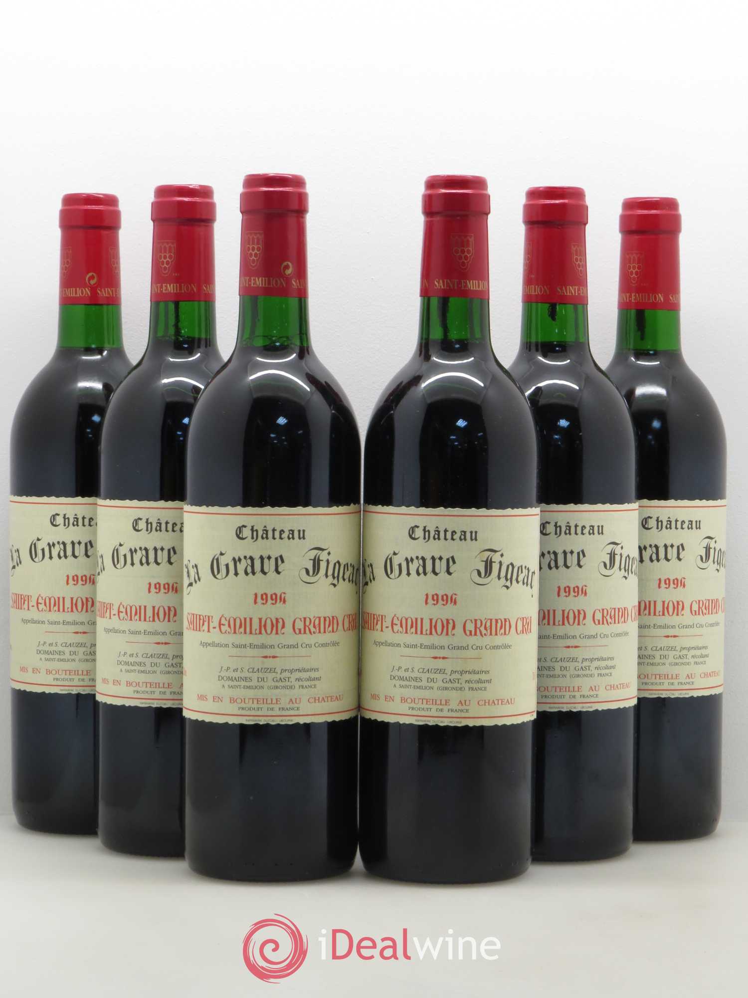 Saint-Émilion Grand Cru La Grave Figeac 1994 - Posten von 6 Flaschen - 0