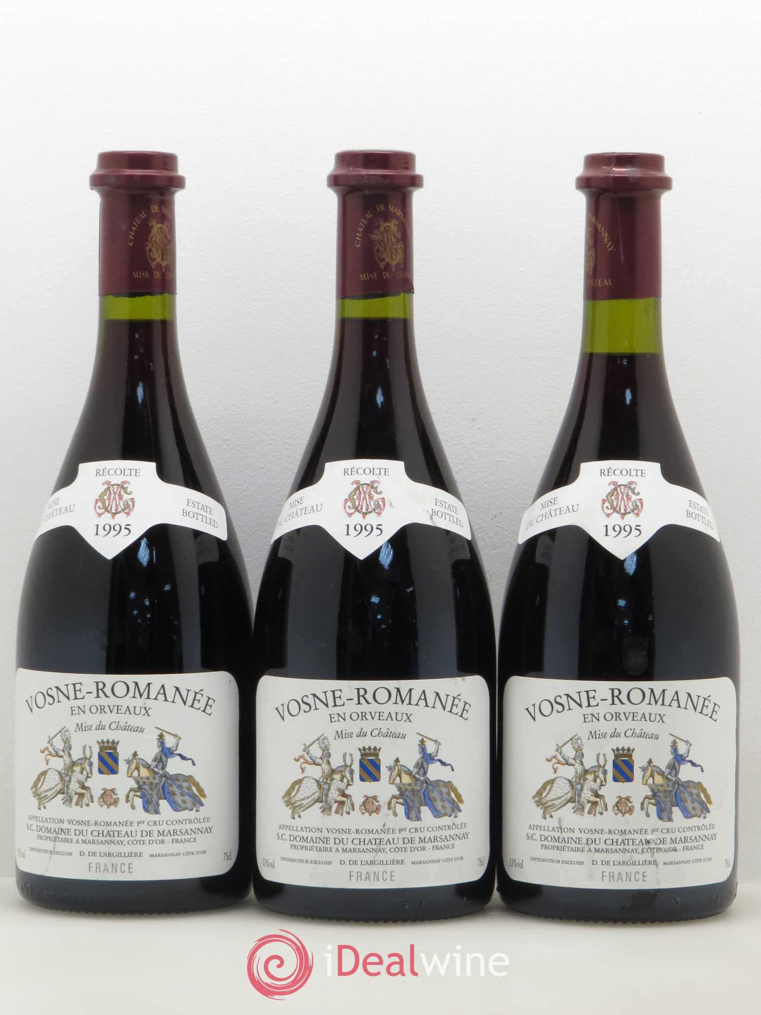 Vosne-Romanée 1er Cru En Orveaux Domaine du Château de Marsannay 1995 - Posten von 3 Flaschen - 0
