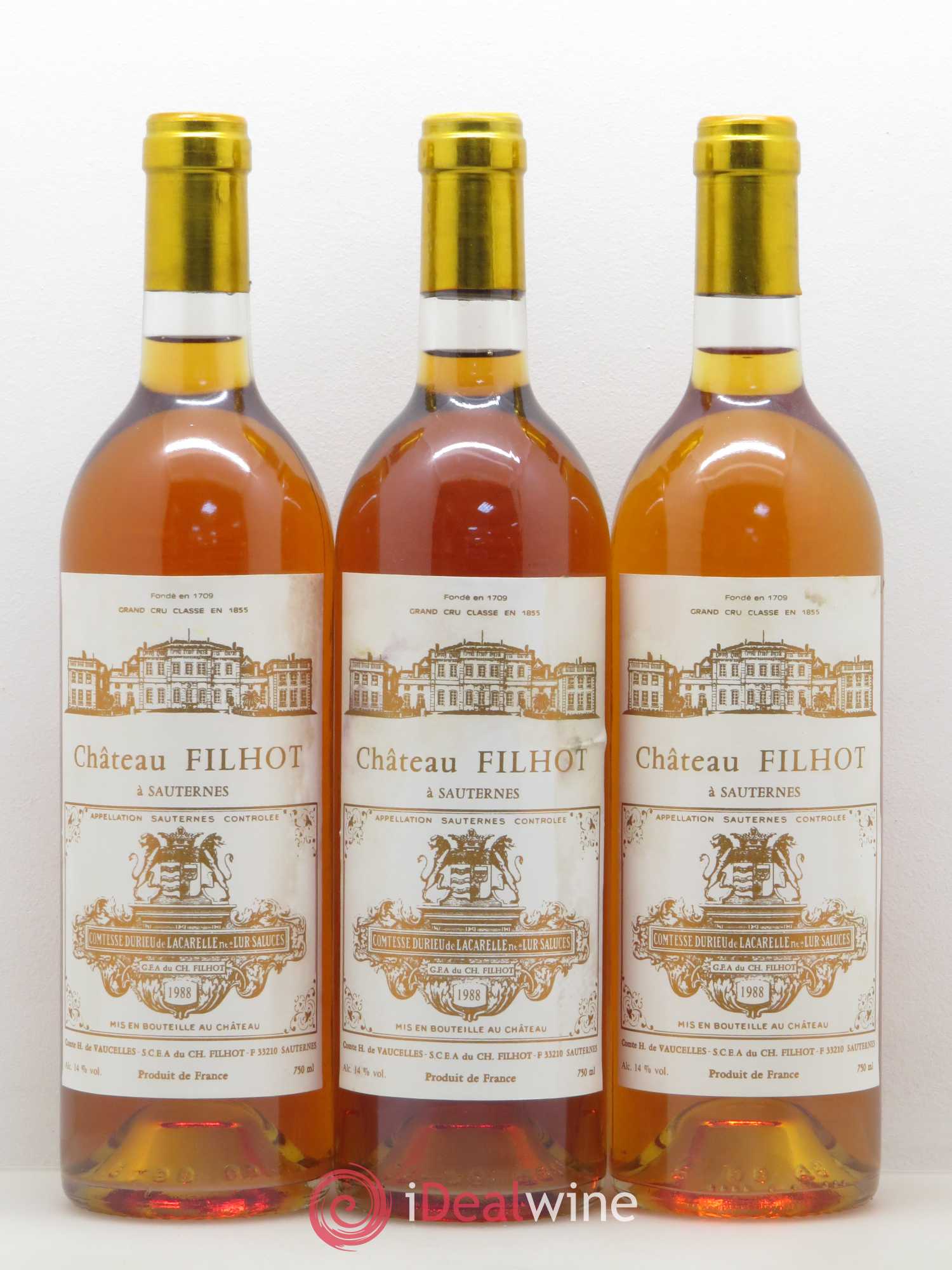 Château Filhot 2ème Grand Cru Classé 1988 - Lotto di 12 bottiglie - 1