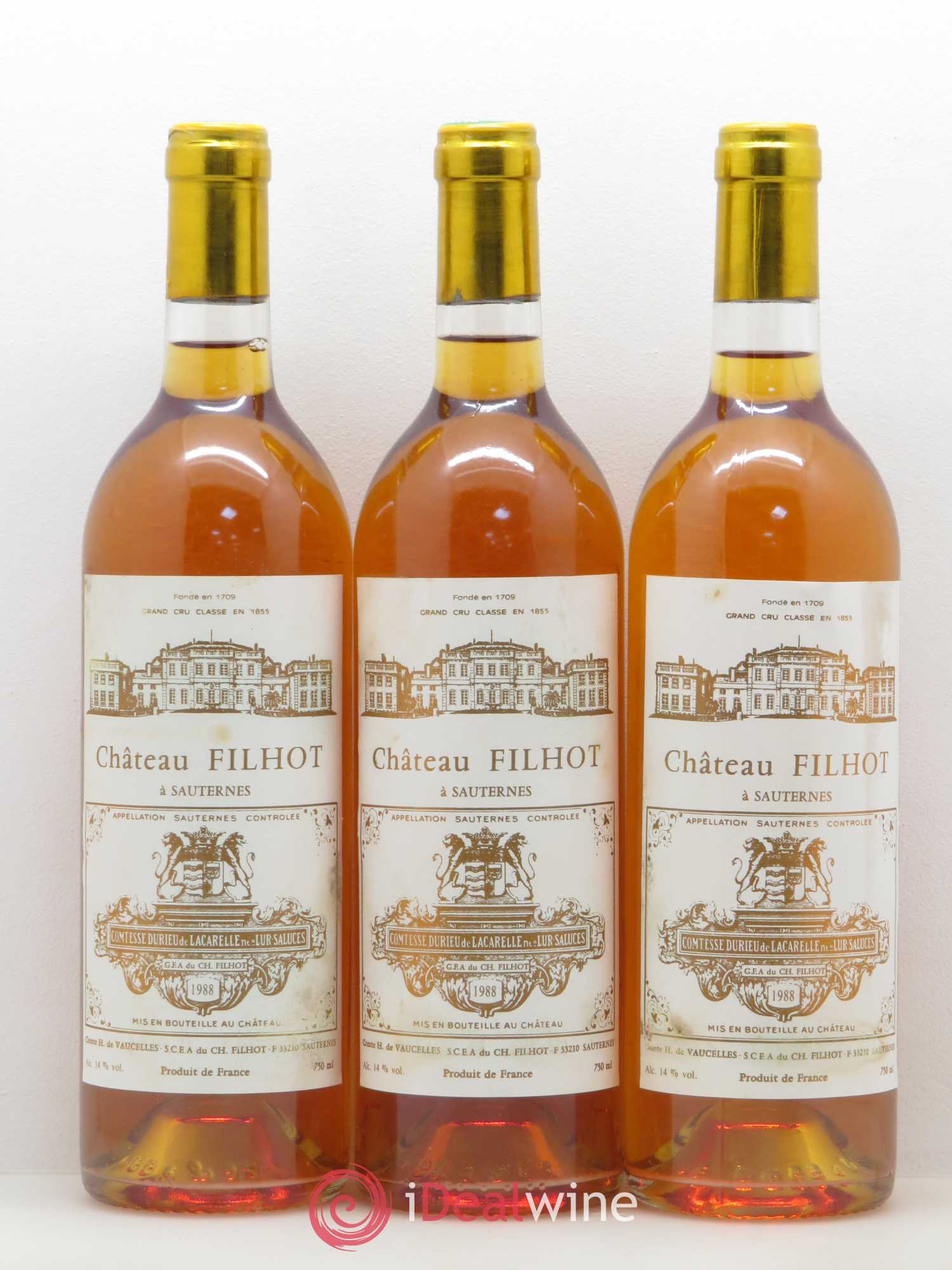 Château Filhot 2ème Grand Cru Classé 1988 - Lotto di 12 bottiglie - 3
